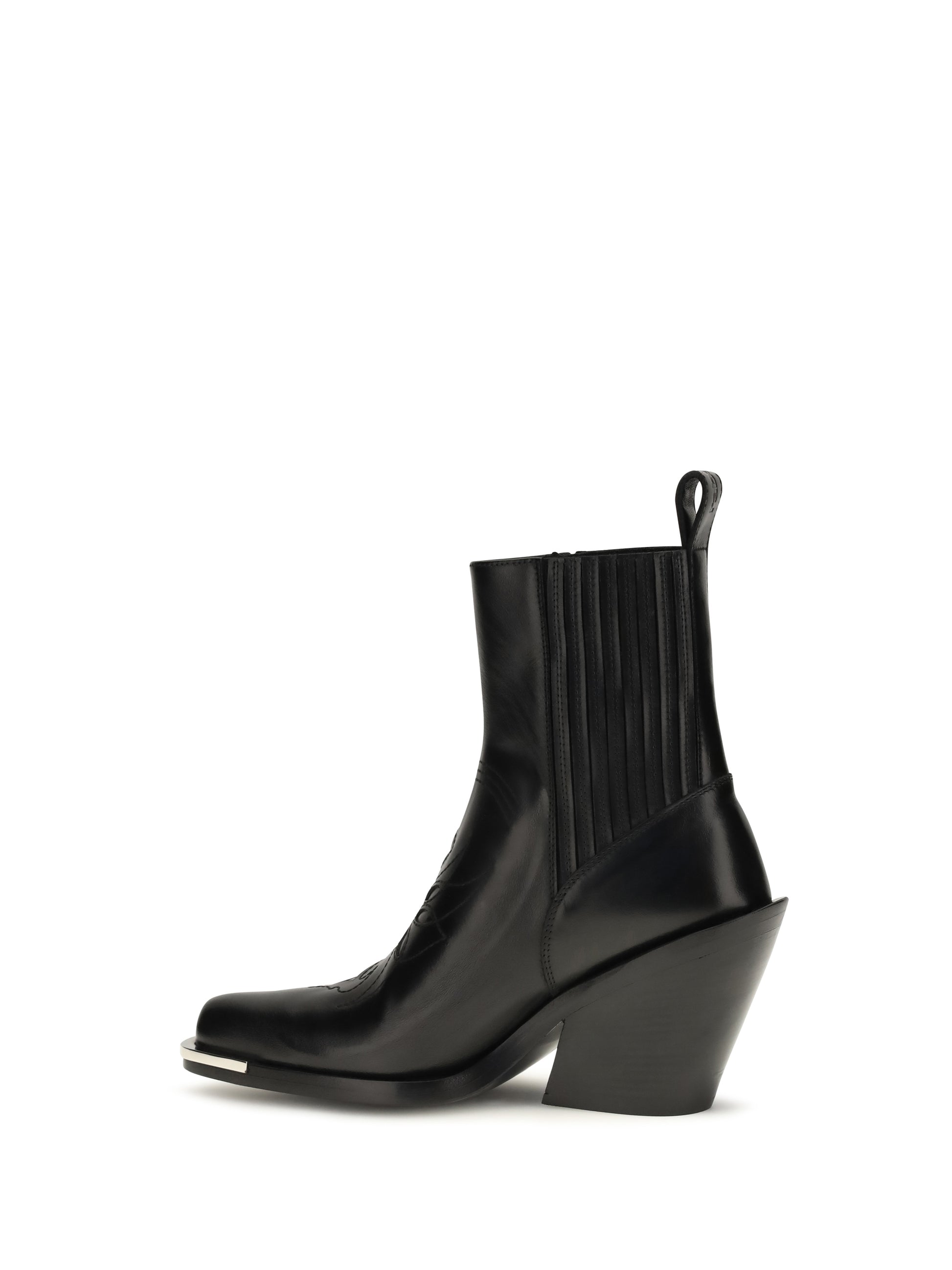 Rabanne Women Leather Cowboy Ankle Boots PACO RABANNE