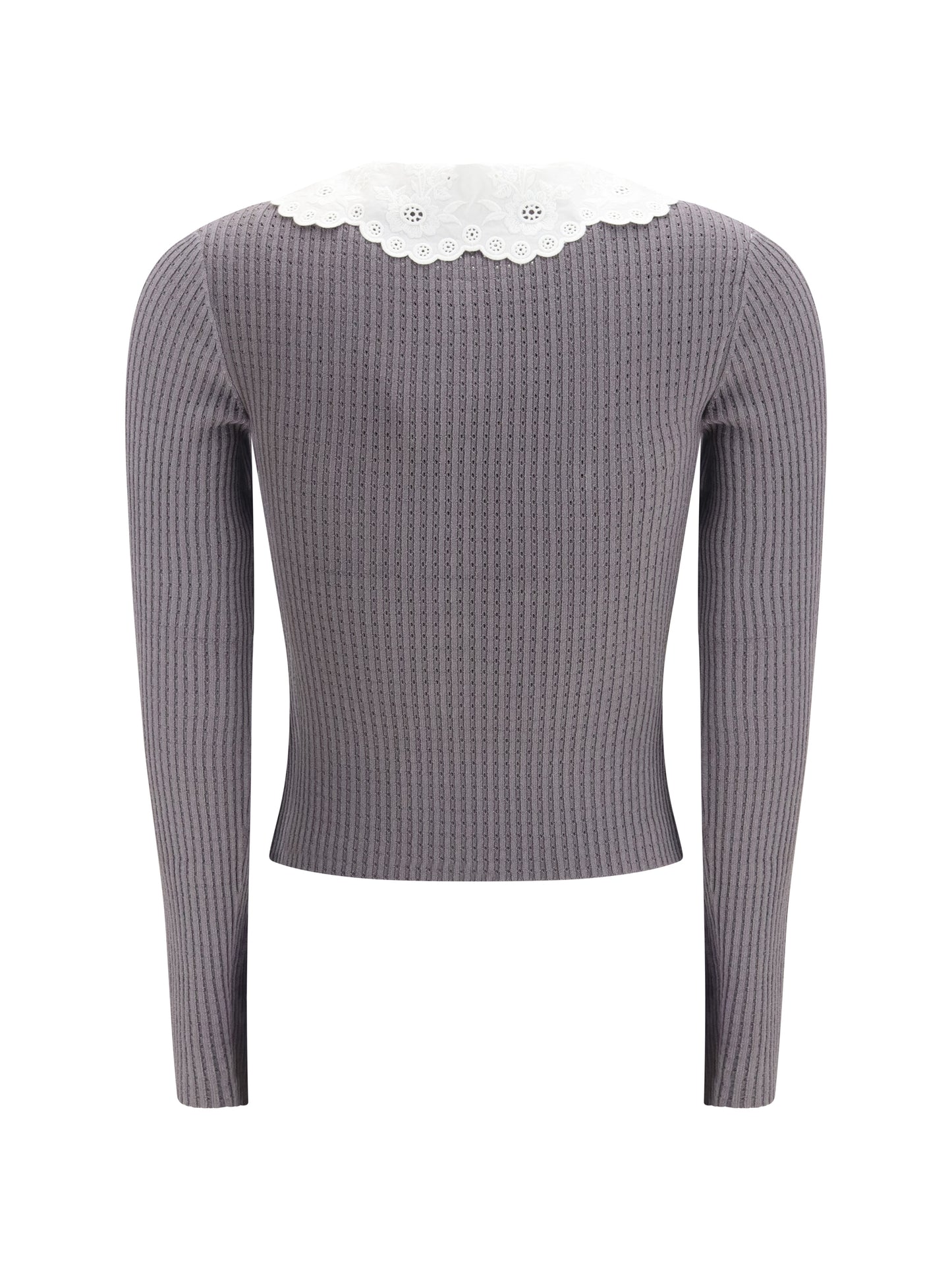 Self-Portrait Women Lace Collar Knit Top SELF-PORTRAIT