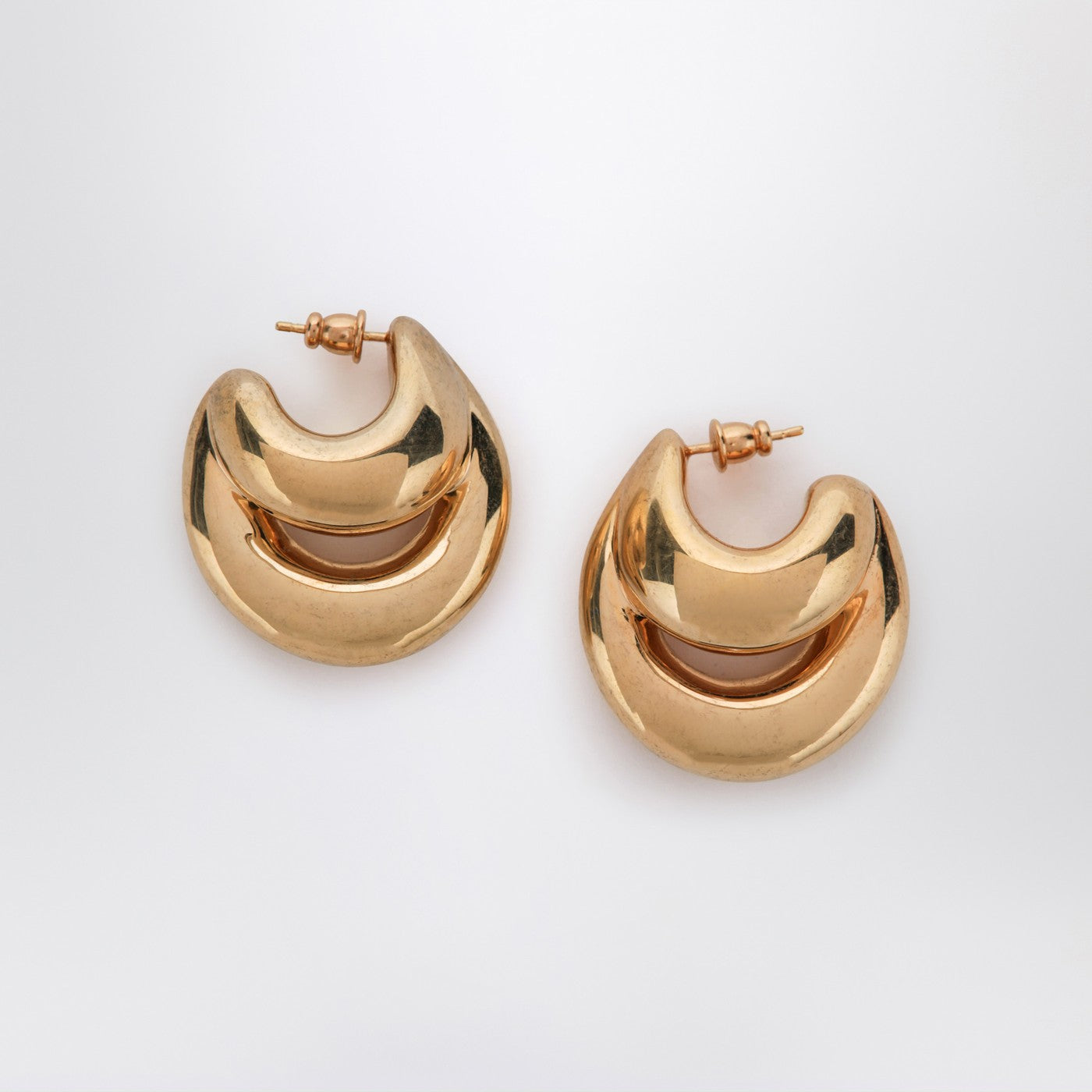 Panconesi Blow Up Huggies Earrings In Gold Tone Women PANCONESI