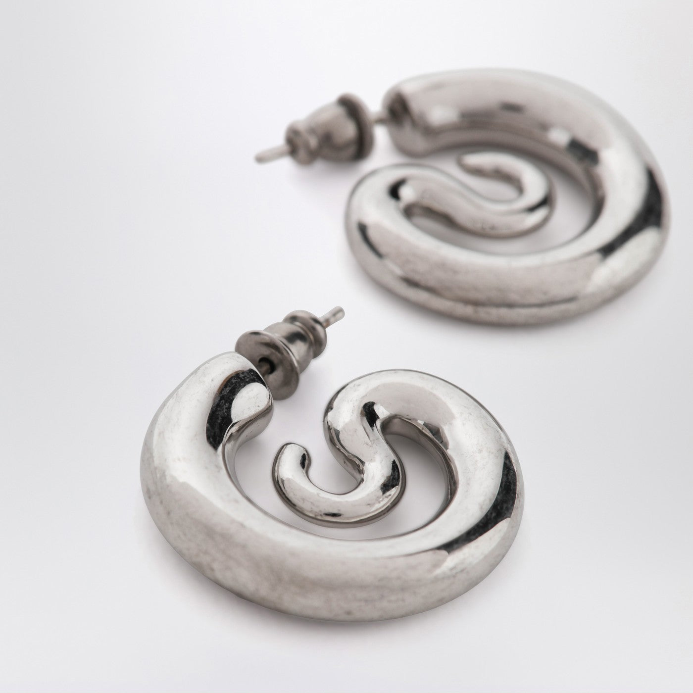 Panconesi Serpent Hoops Extra Small Earrings In Silver Tone Women PANCONESI