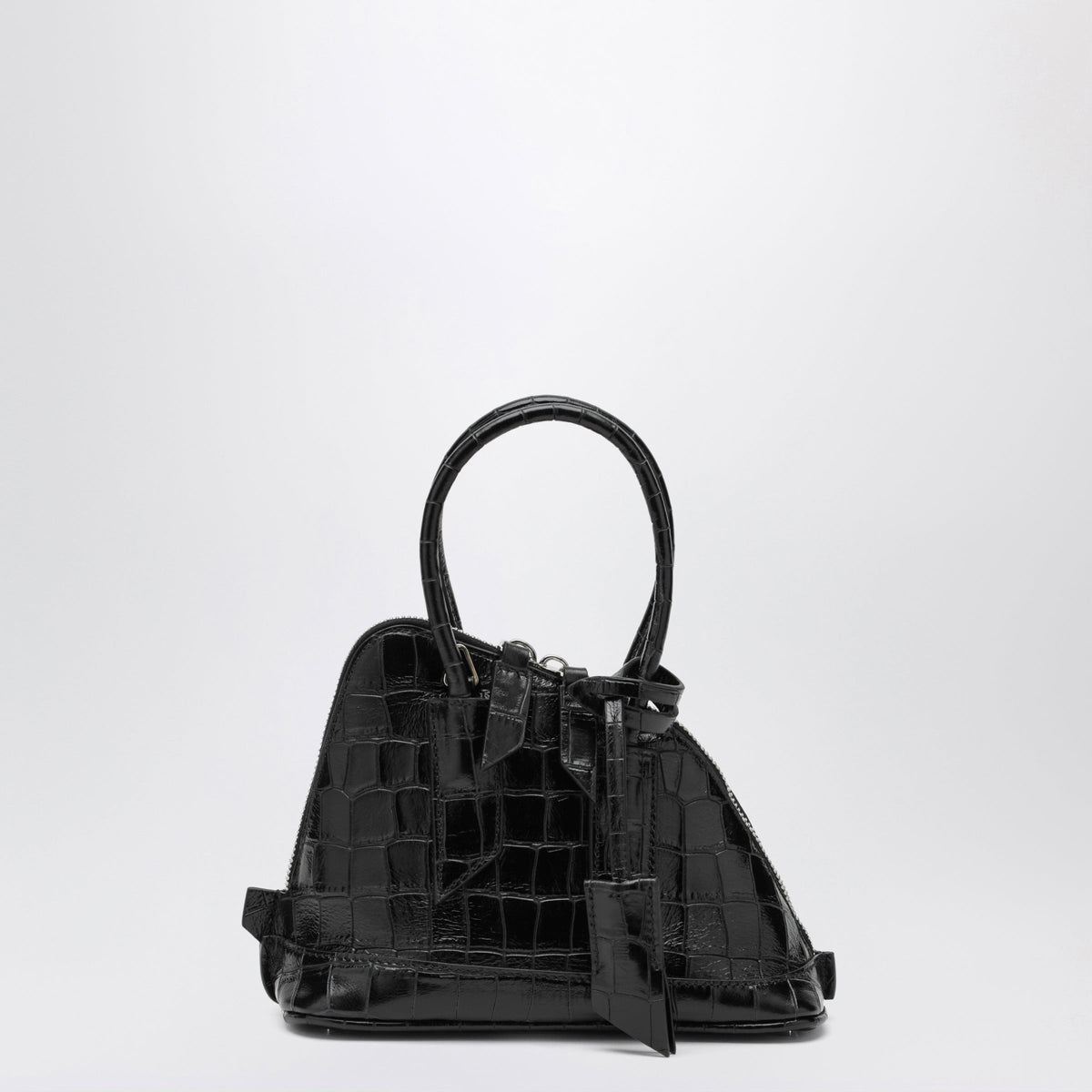 The Attico Black Sant Ambroeus Mini Bag With Crocodile Effect Women THE ATTICO