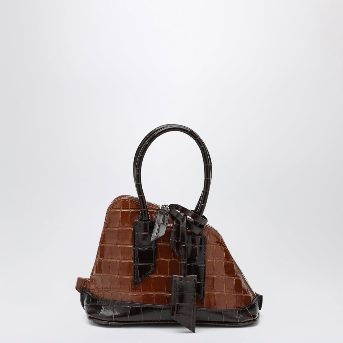 The Attico Brown And Black Sant Ambroeus Mini Bag With Crocodile Effect Women THE ATTICO