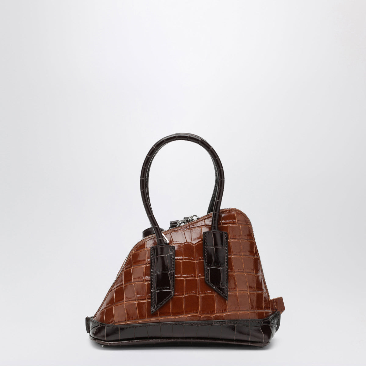 The Attico Brown And Black Sant Ambroeus Mini Bag With Crocodile Effect Women THE ATTICO