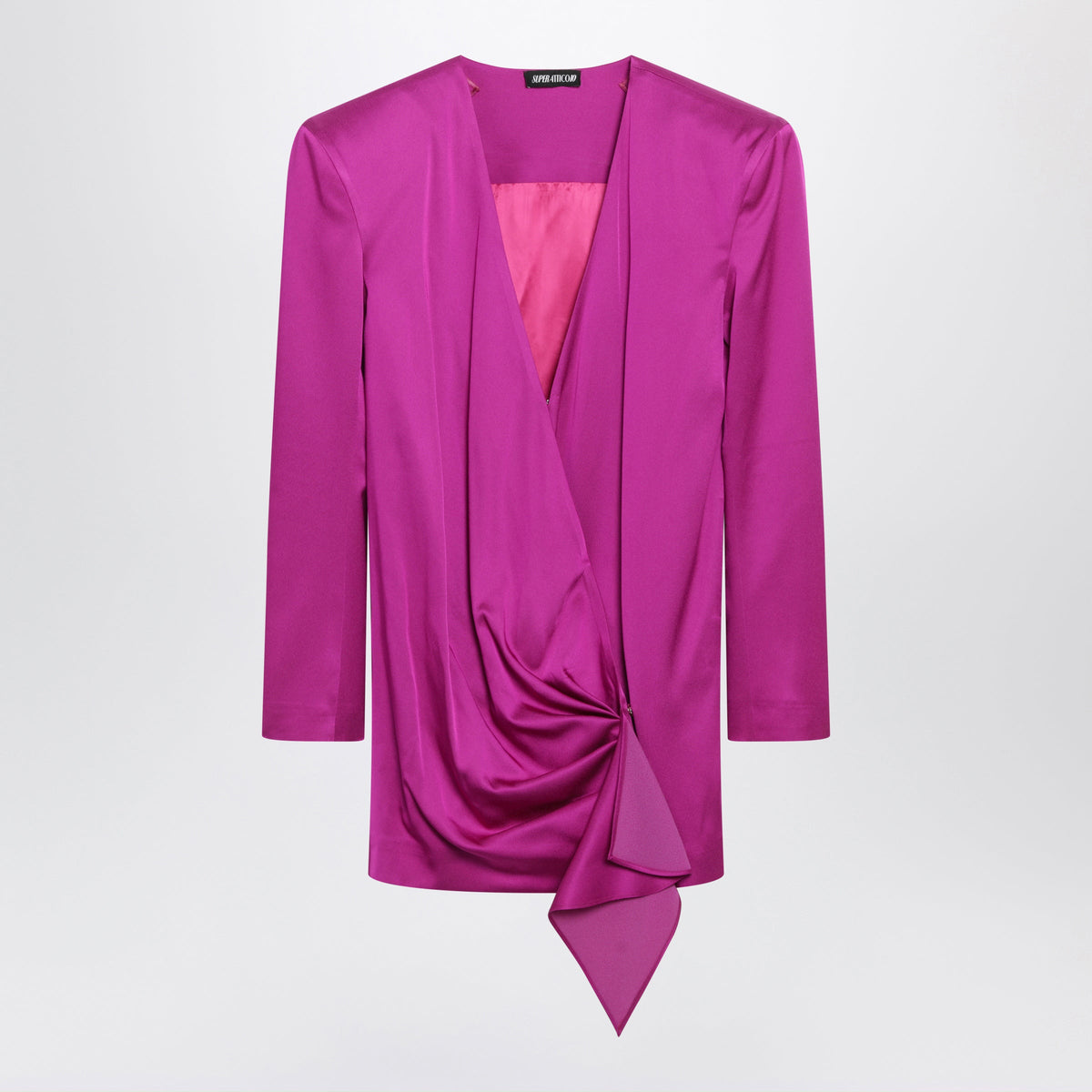 The Attico Pink Short Dress In Satin Women THE ATTICO