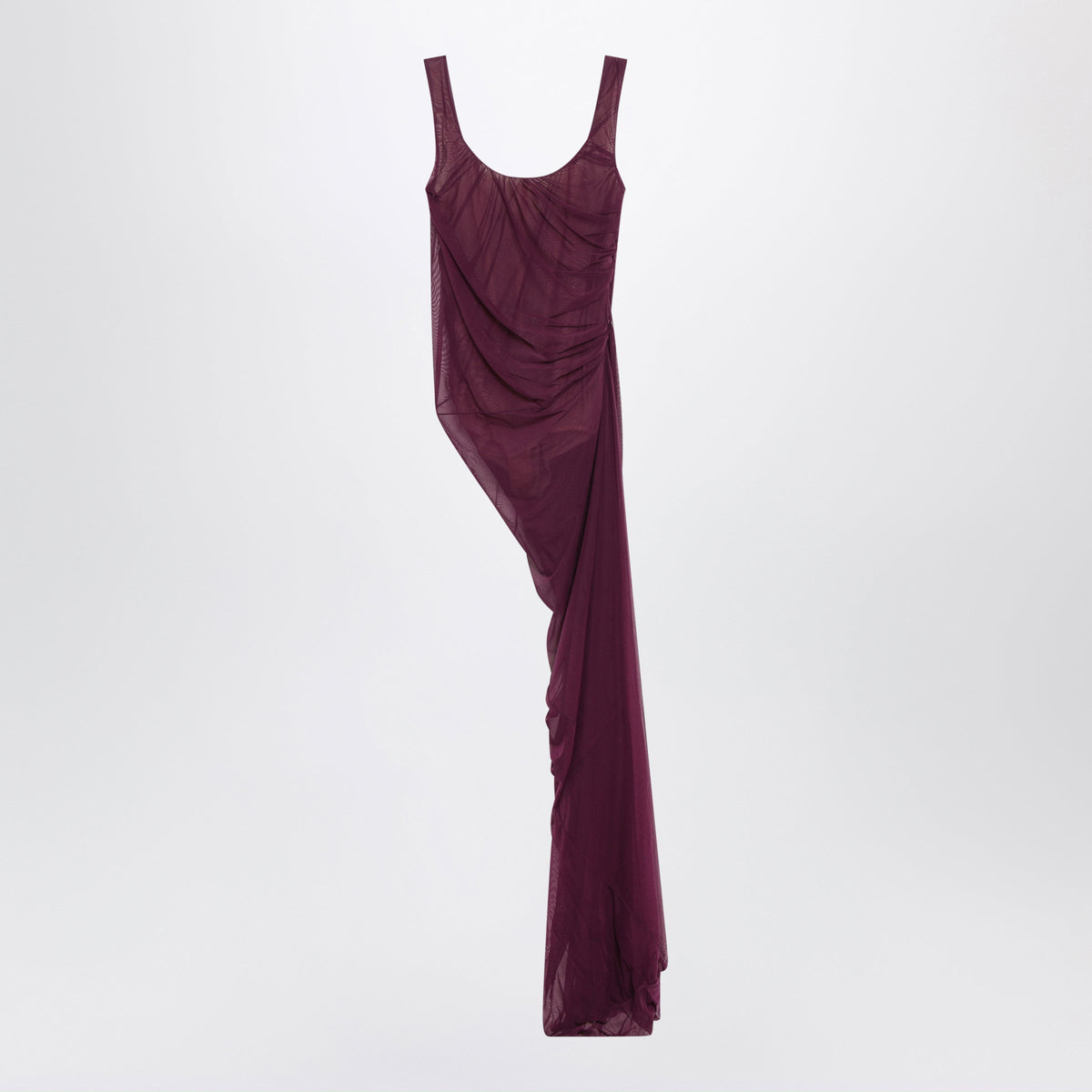 The Attico Plum Draped Long Dress Women THE ATTICO