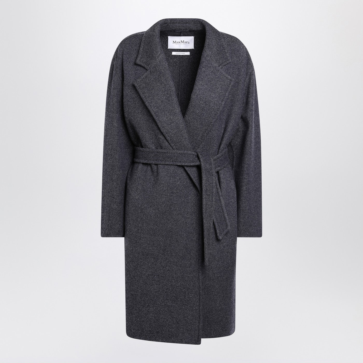Max Mara Blue Wool Coat With Denim Effect Women MAX MARA