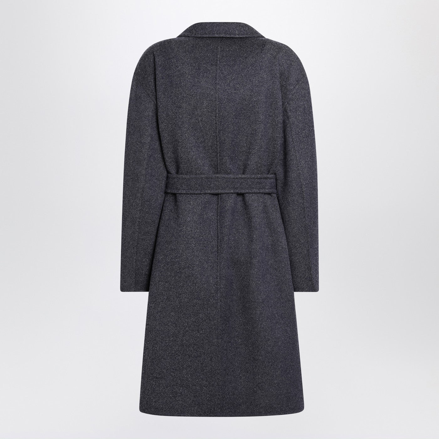 Max Mara Blue Wool Coat With Denim Effect Women MAX MARA