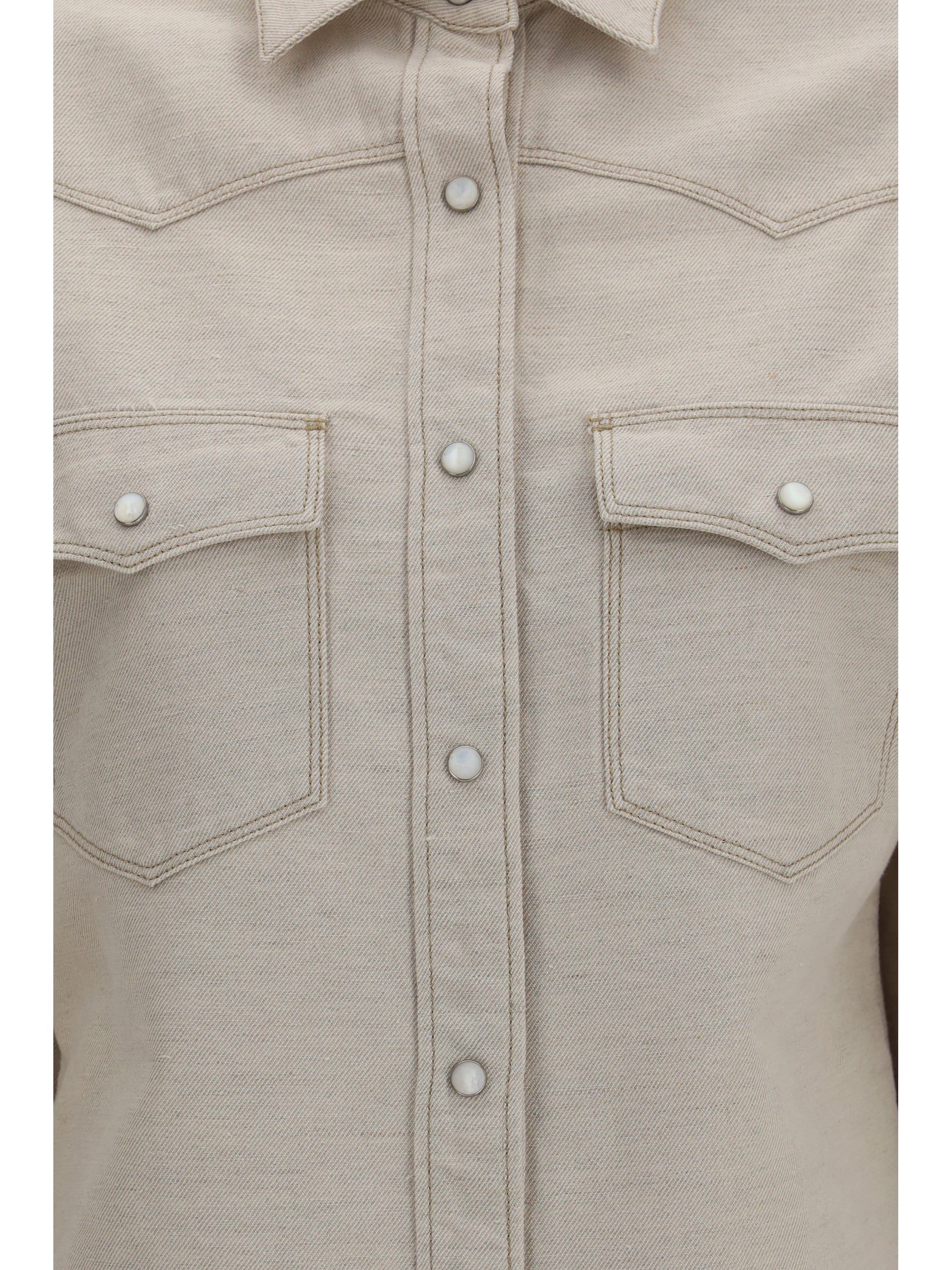 Fendi Women Selleria Denim Western Shirt FENDI