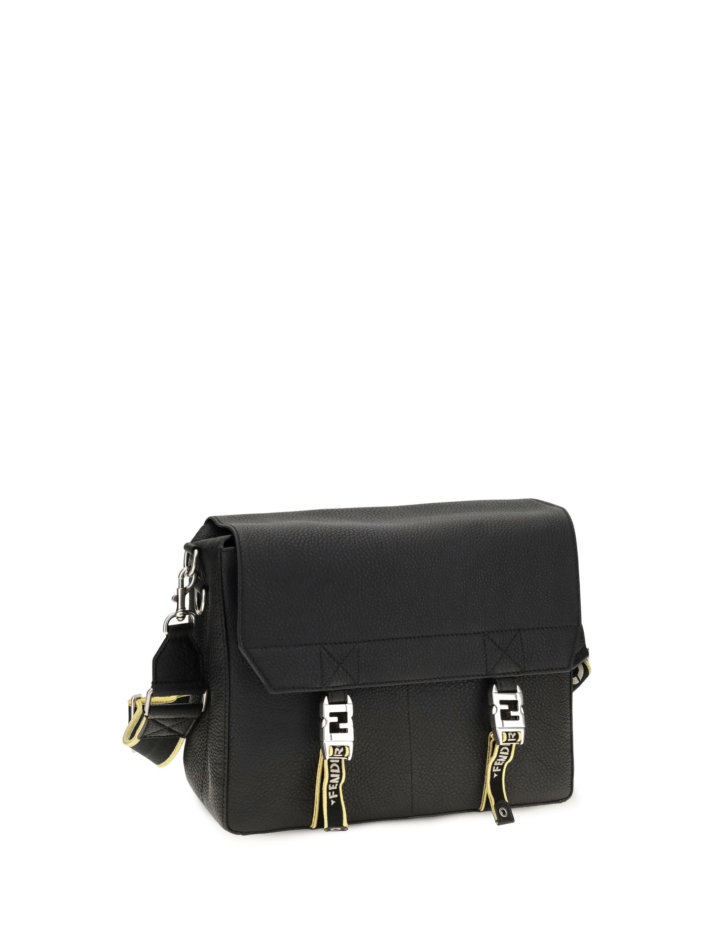 Fendi Men Flow Mess Medium Roman Leather Crossbody Bag FENDI
