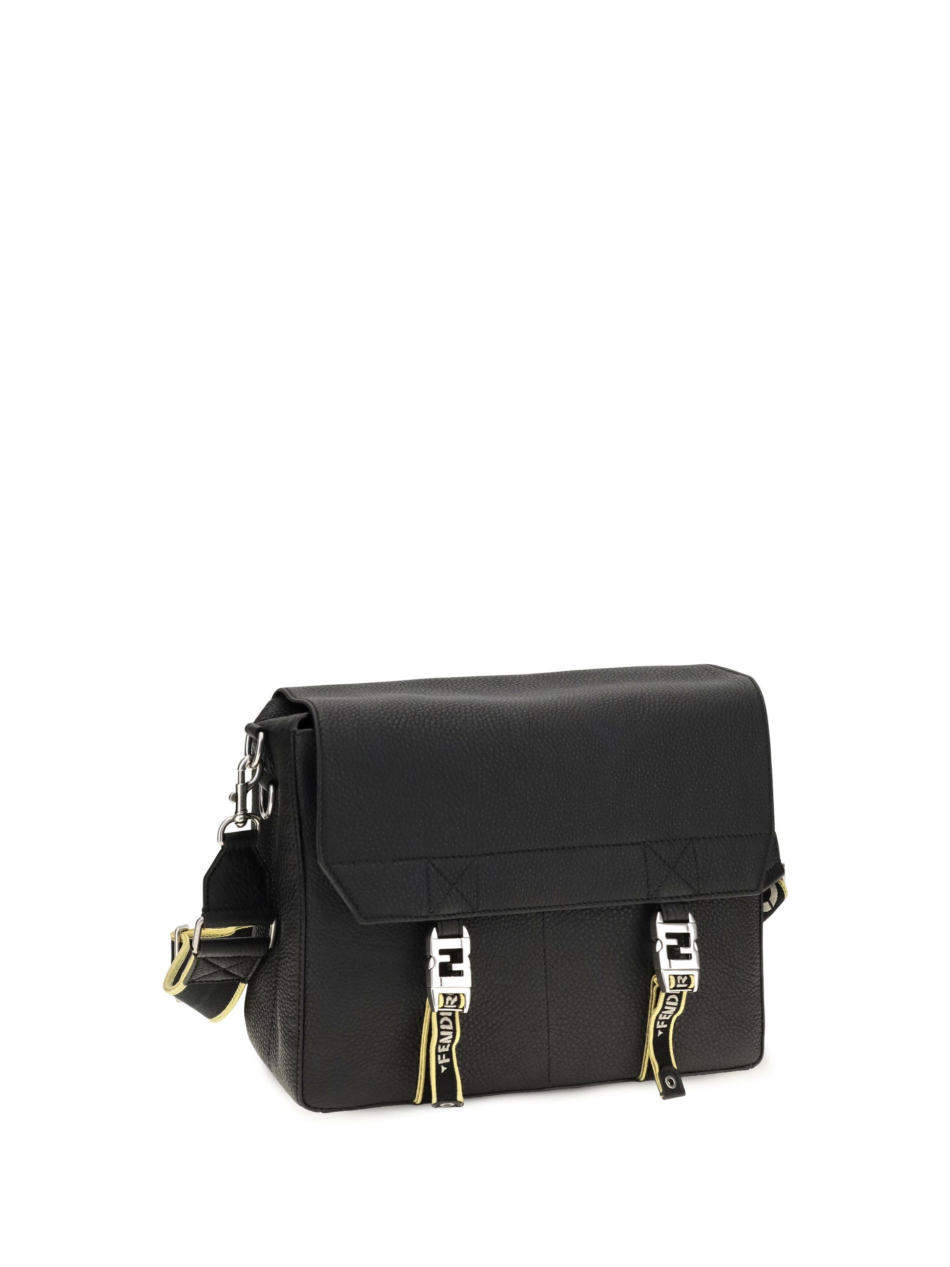 Fendi Men Flow Mess Medium Roman Leather Crossbody Bag FENDI