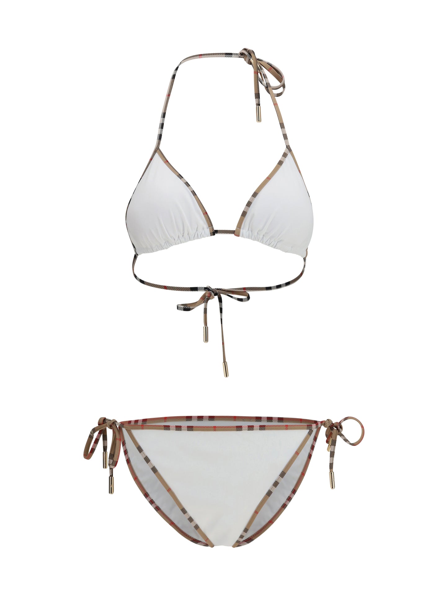 Burberry Women Check Detail Triangle Bikini BURBERRY