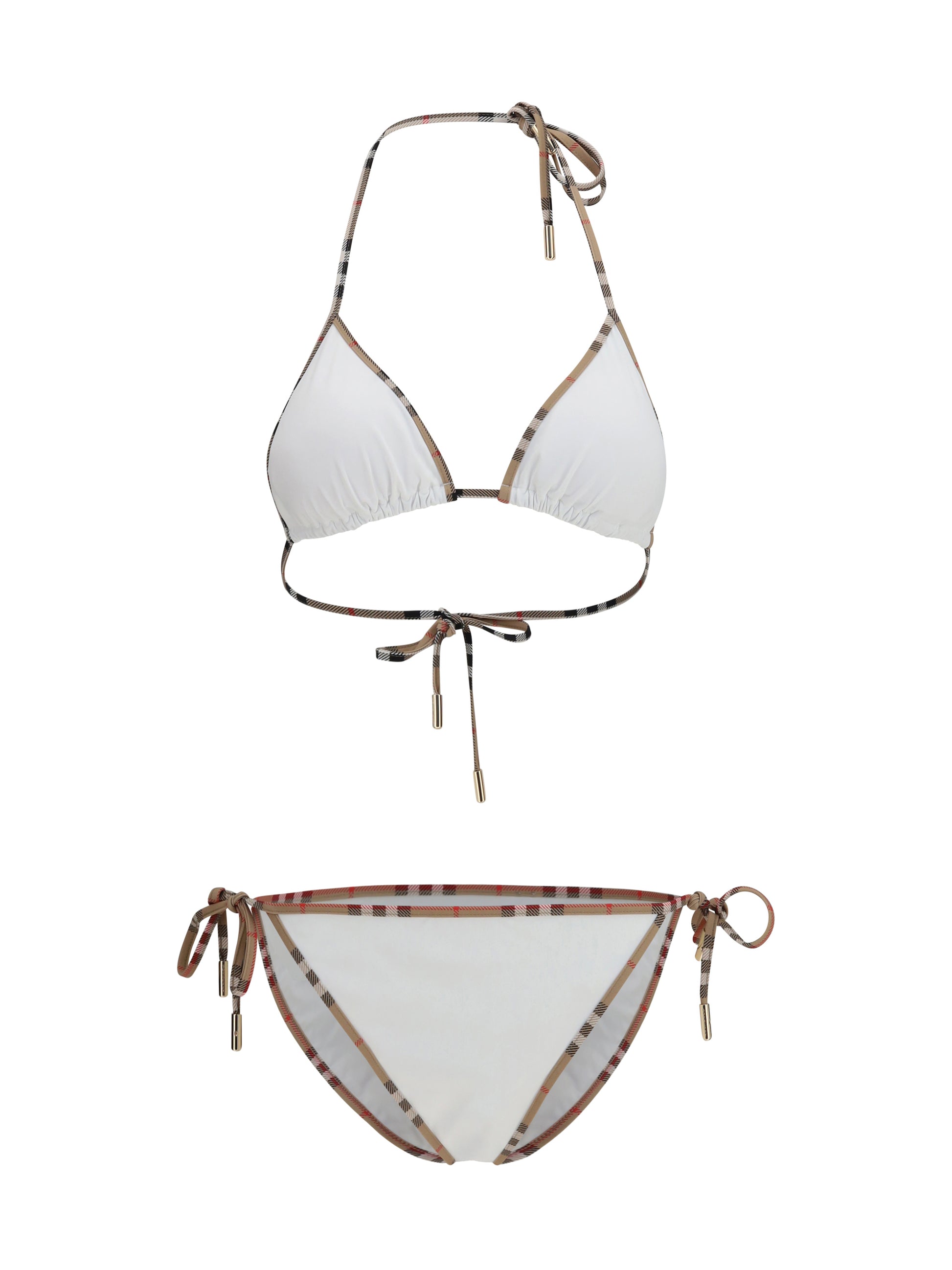 Burberry Women Check Detail Triangle Bikini BURBERRY