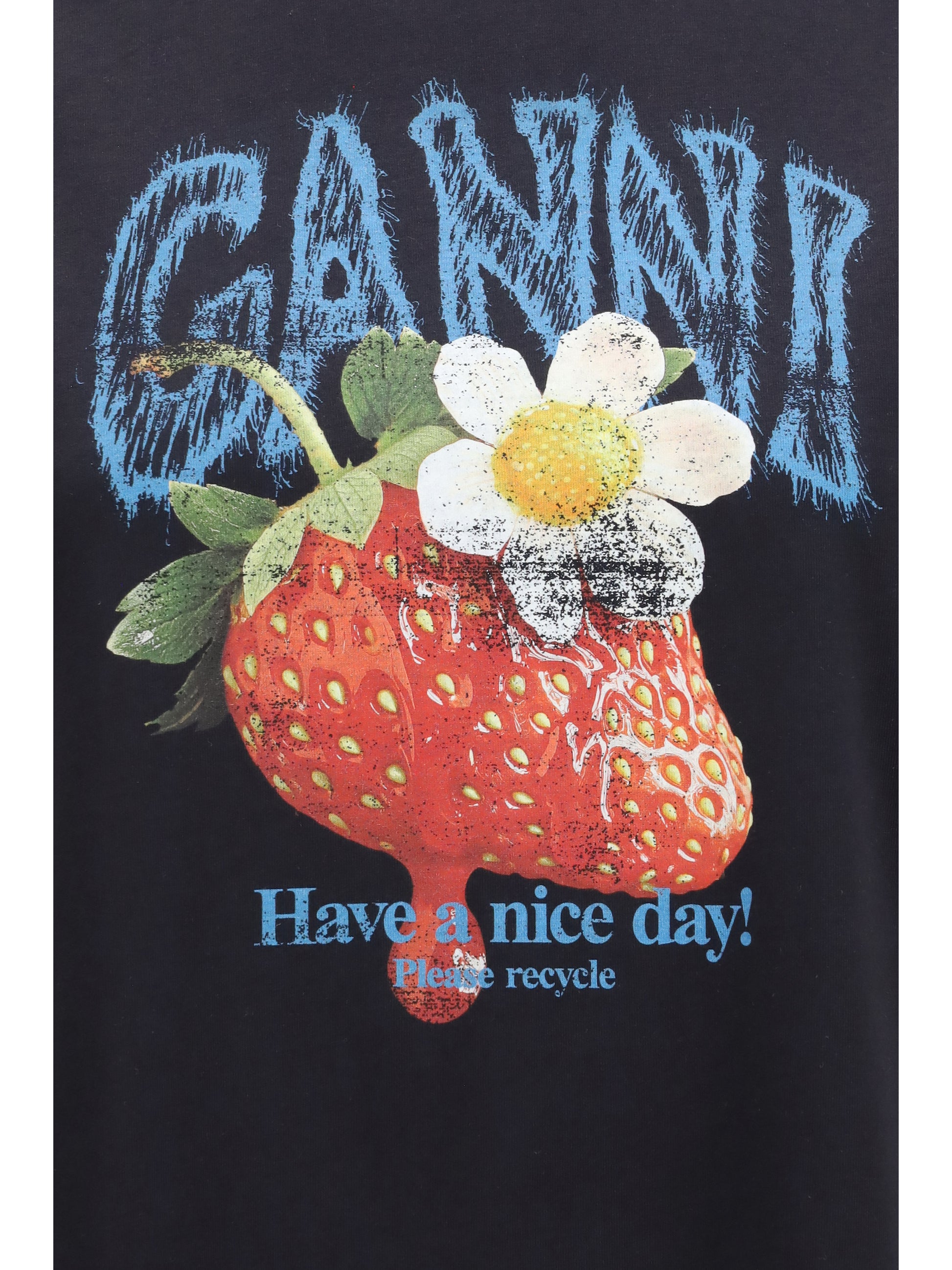 Ganni Women Strawberry Cotton T-Shirt GANNI