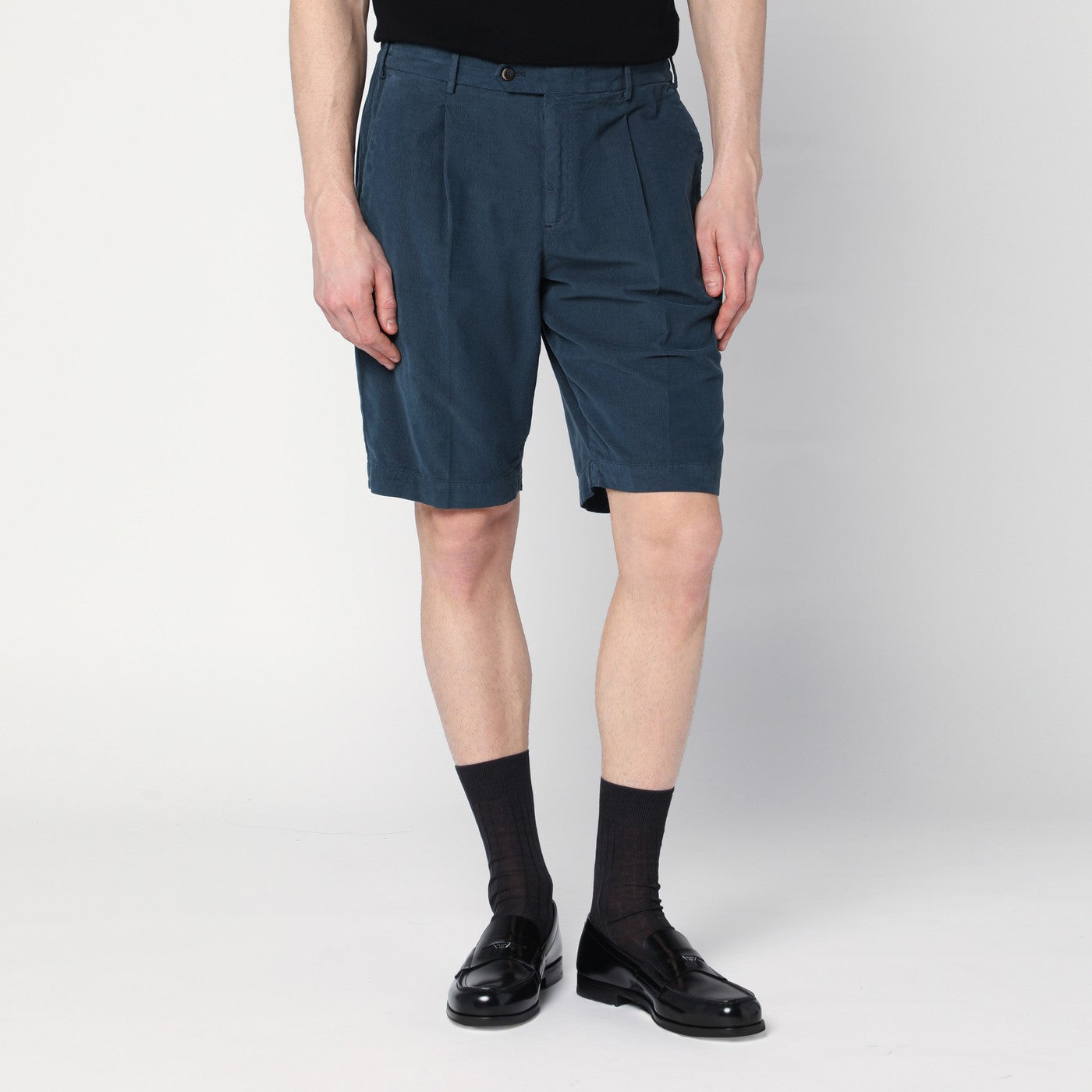 Pt Torino Blue Cotton Bermuda Shorts Men PT Torino