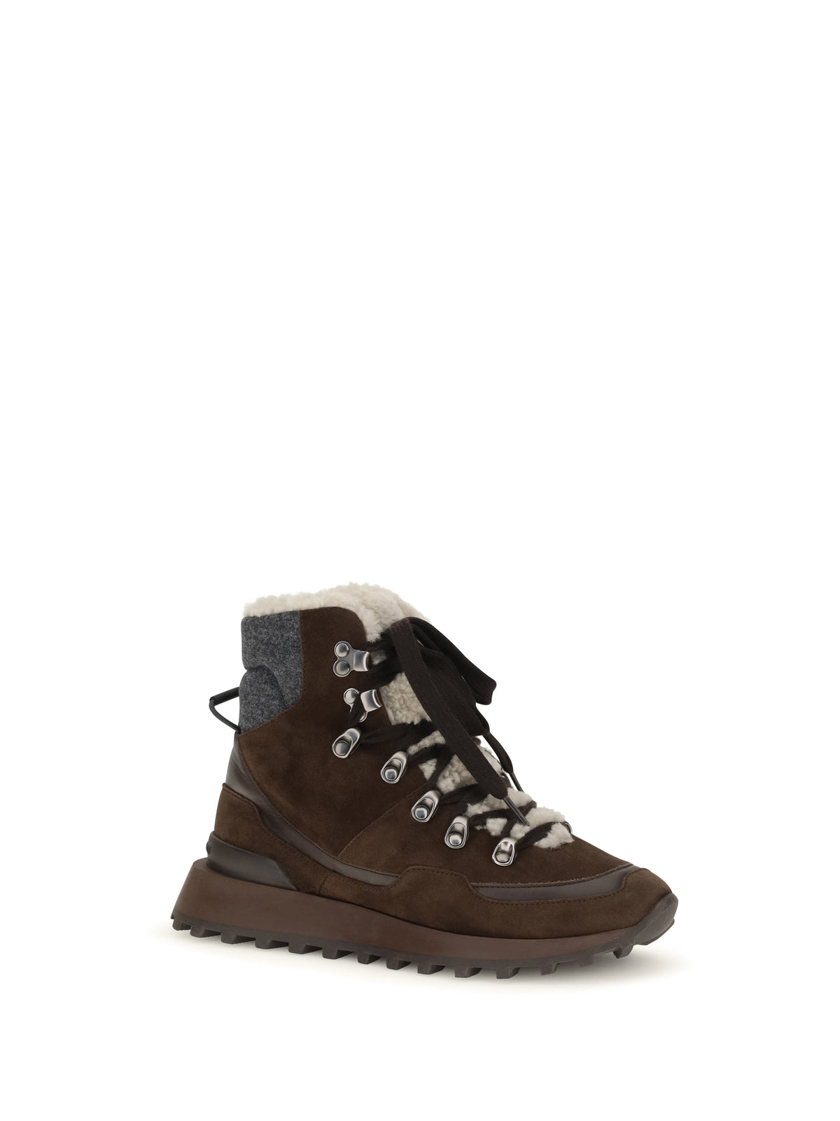 Brunello Cucinelli Women Suede Lace-Up Ankle Boots BRUNELLO CUCINELLI