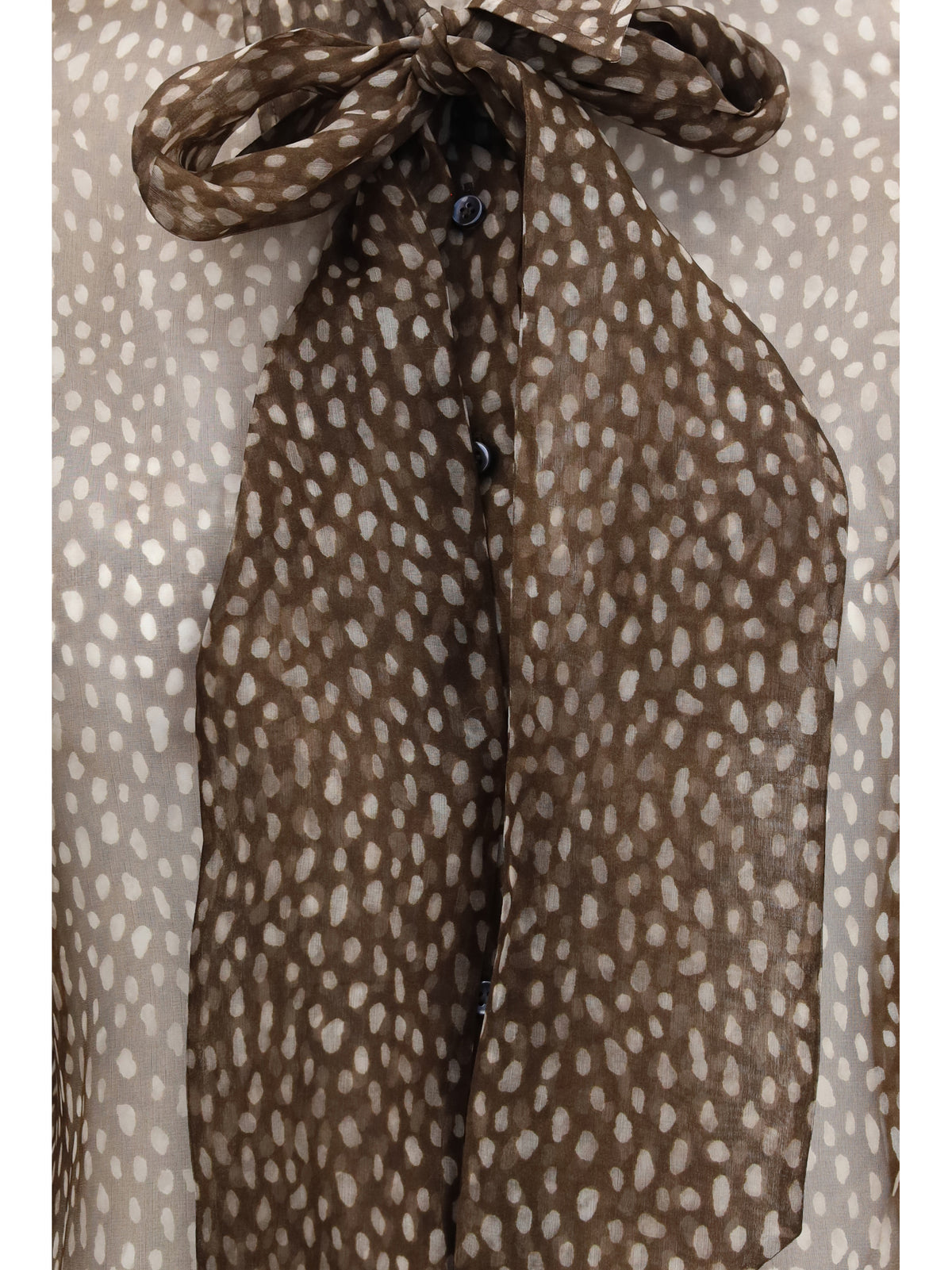 Brunello Cucinelli Women Dapple Silk Organza Shirt With Neck Tie BRUNELLO CUCINELLI