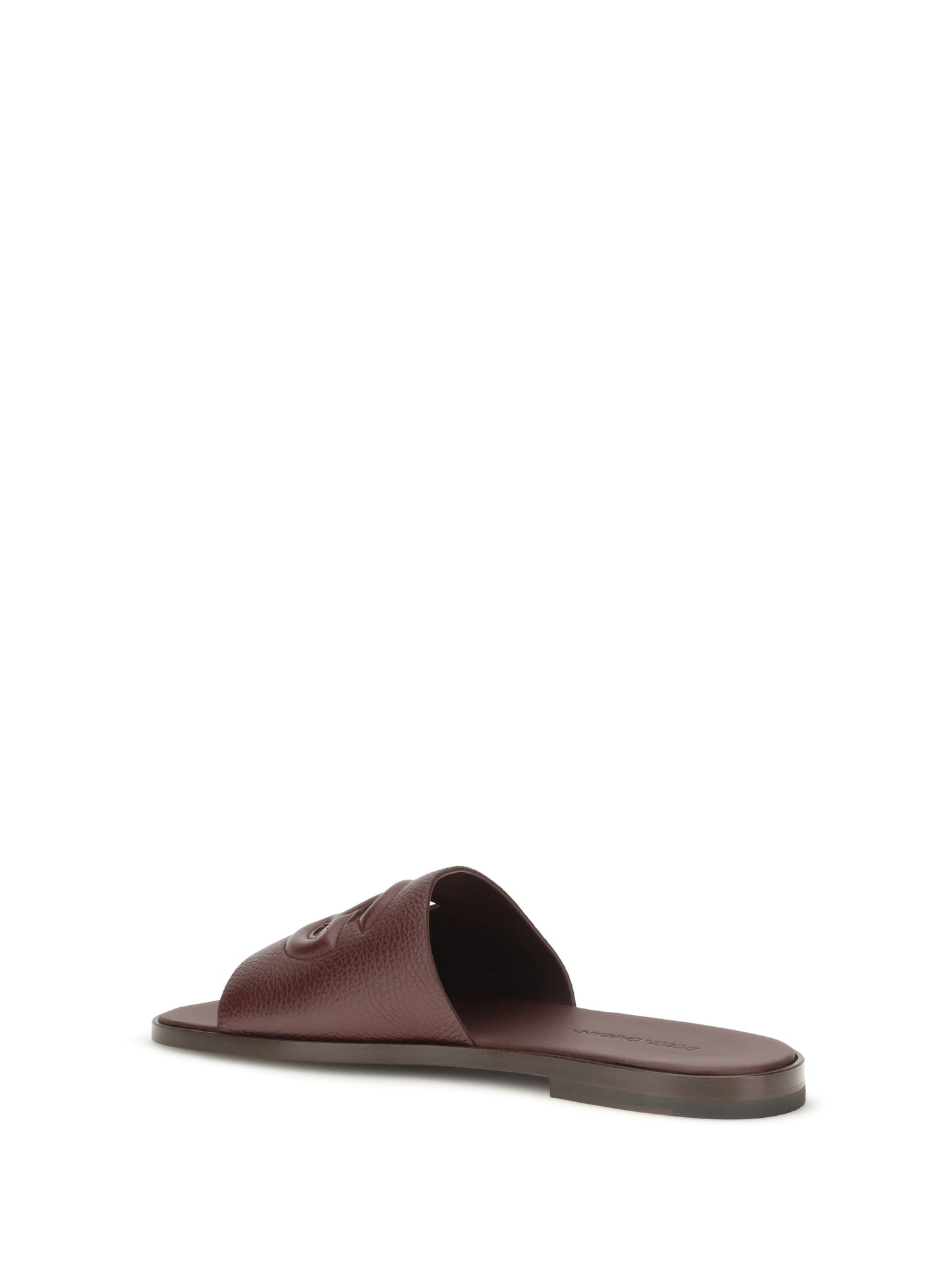 Dolce & Gabbana Men Grained Leather Sandals