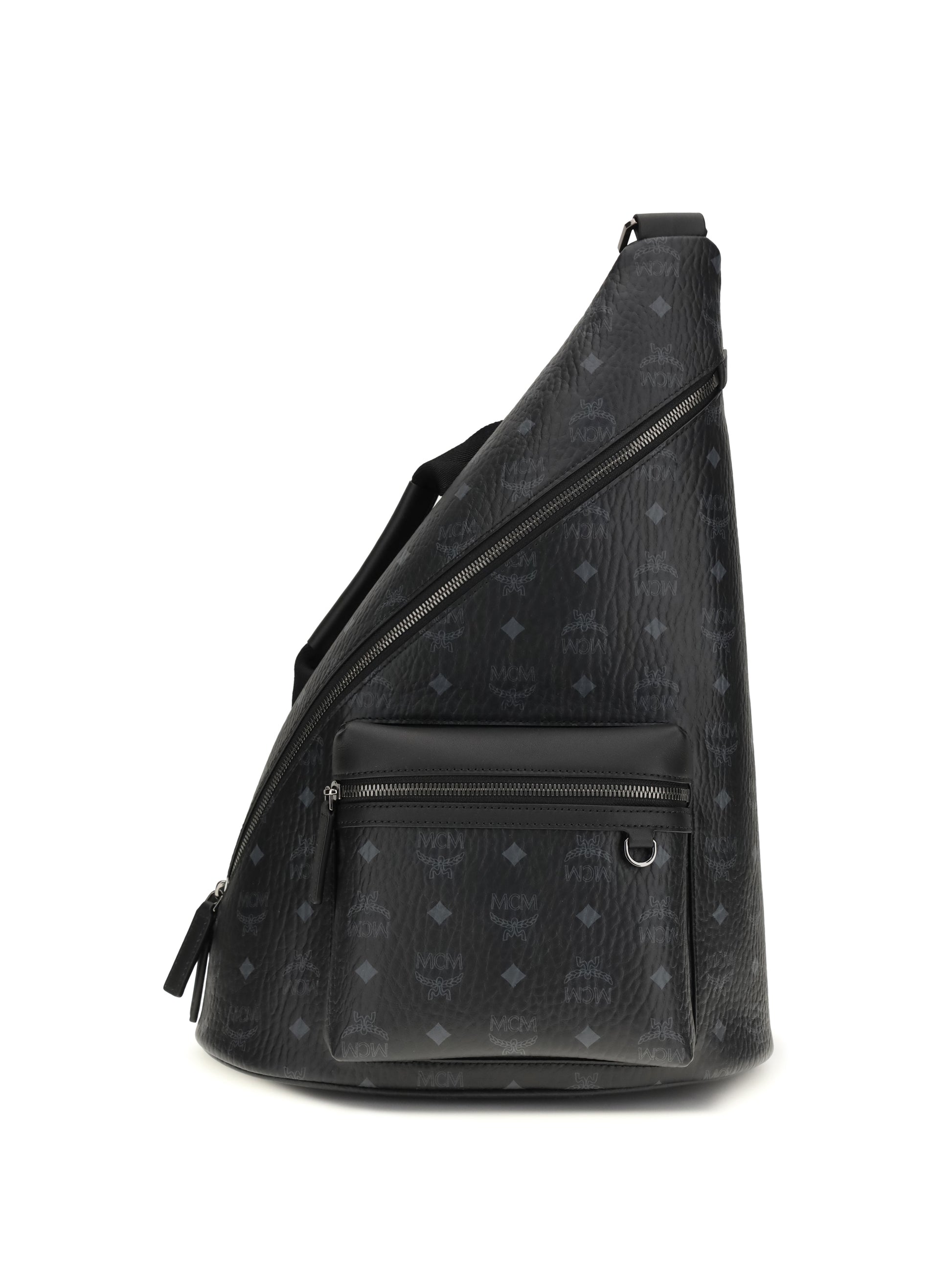 Mcm Men Aren Sling Printed Canvas Backpack MCM