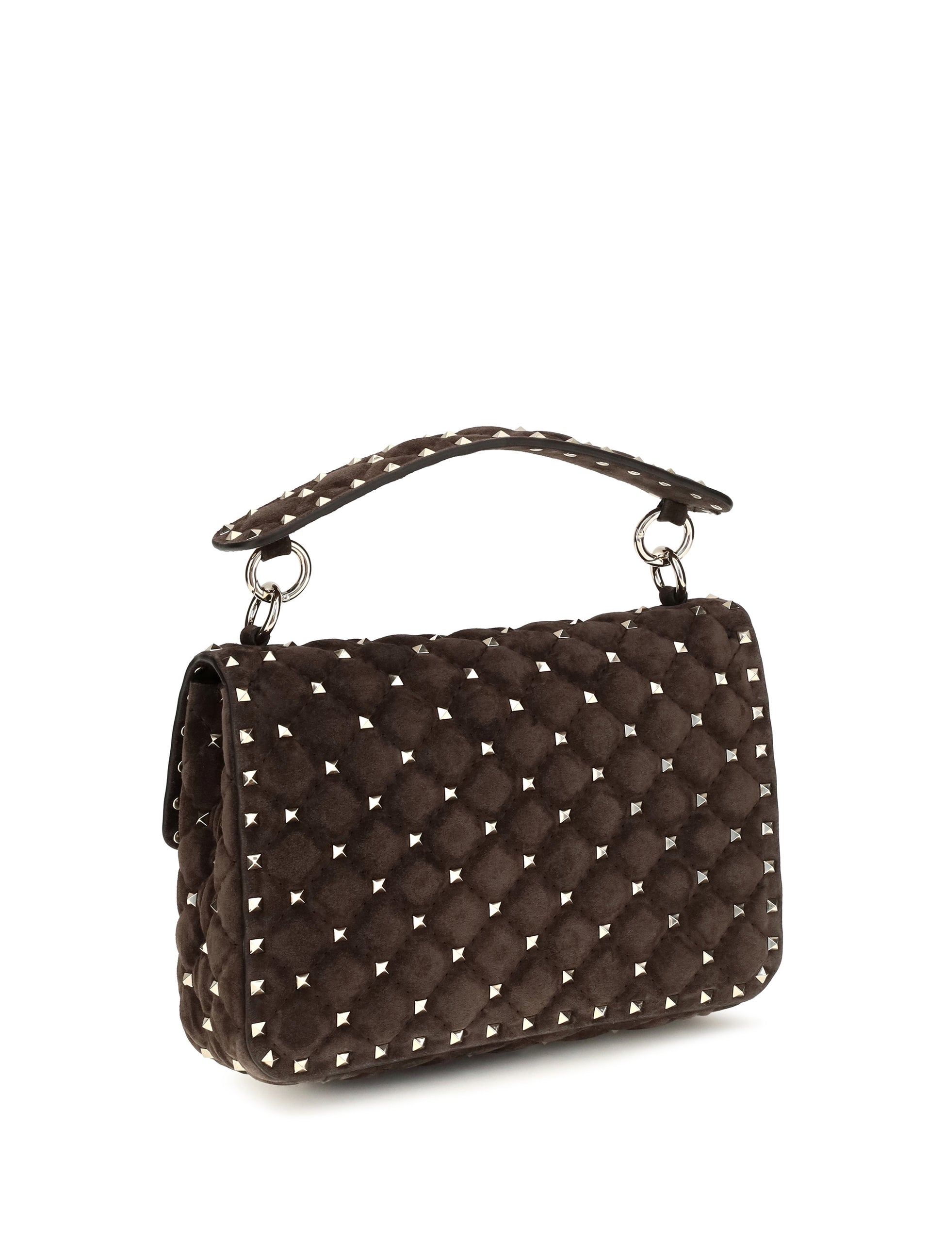 Valentino Garavani Women Medium Rockstud Spike Suede Top Handle Bag VALENTINO GARAVANI