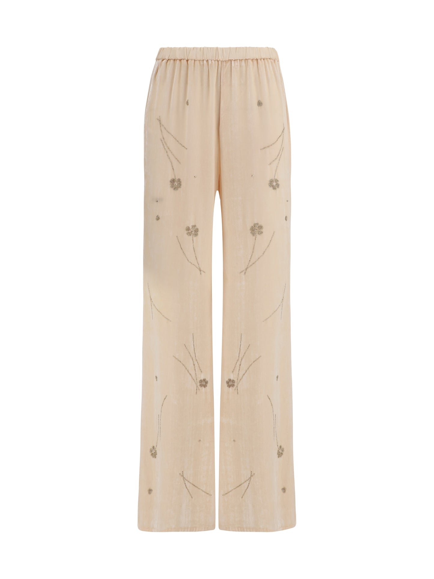 Forte_Forte Women Fleurs D’Orient Embroidered Crushed Velvet Trousers FORTE FORTE