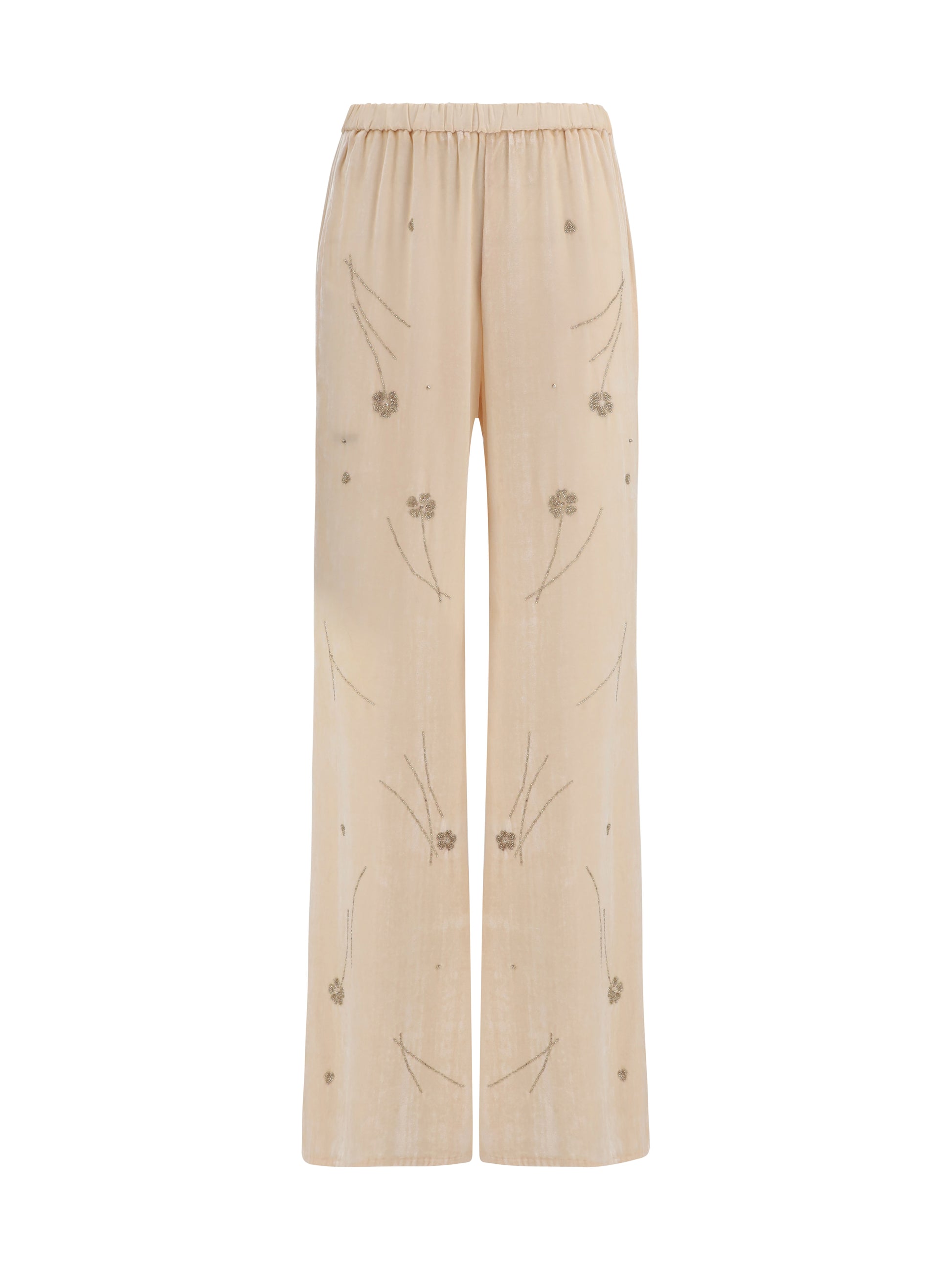 Forte_Forte Women Fleurs D’Orient Embroidered Crushed Velvet Trousers FORTE FORTE