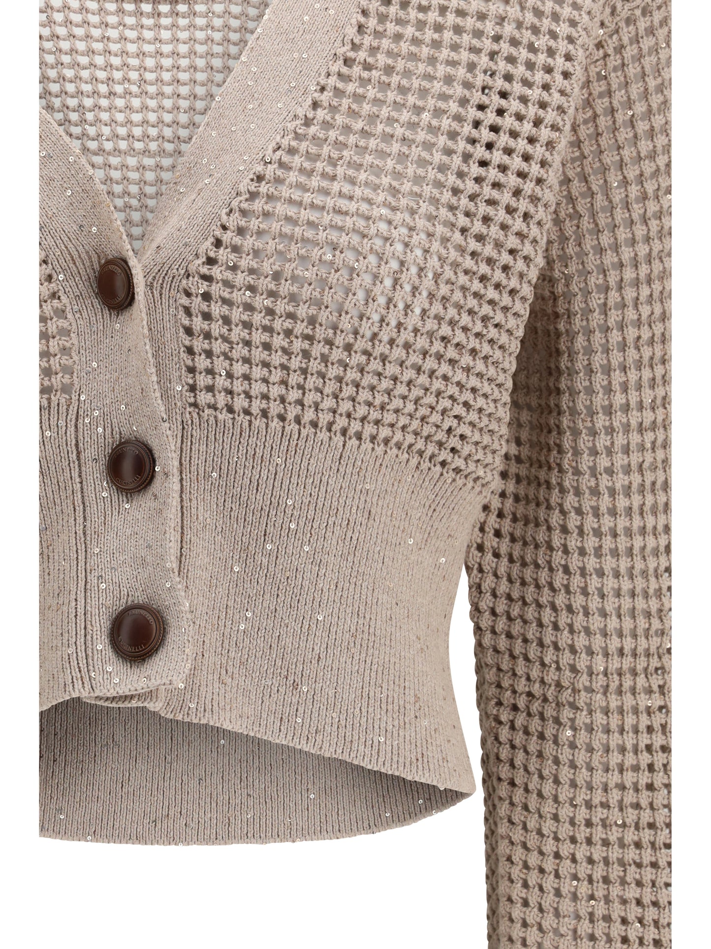 Brunello Cucinelli Women Sequined Mesh Cardigan BRUNELLO CUCINELLI