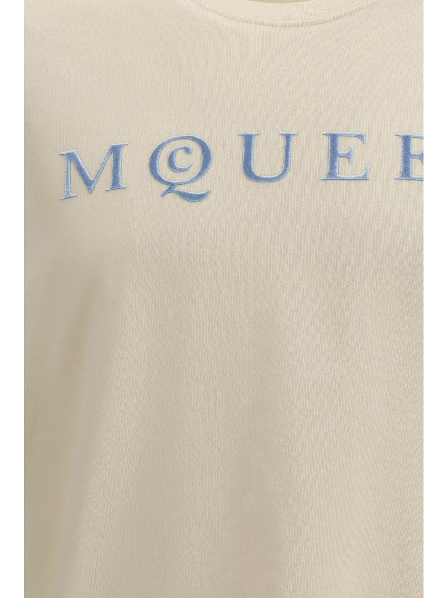 Alexander Mcqueen Men Cotton T-Shirt With A Flocked Logo Printed ALEXANDER MCQUEEN