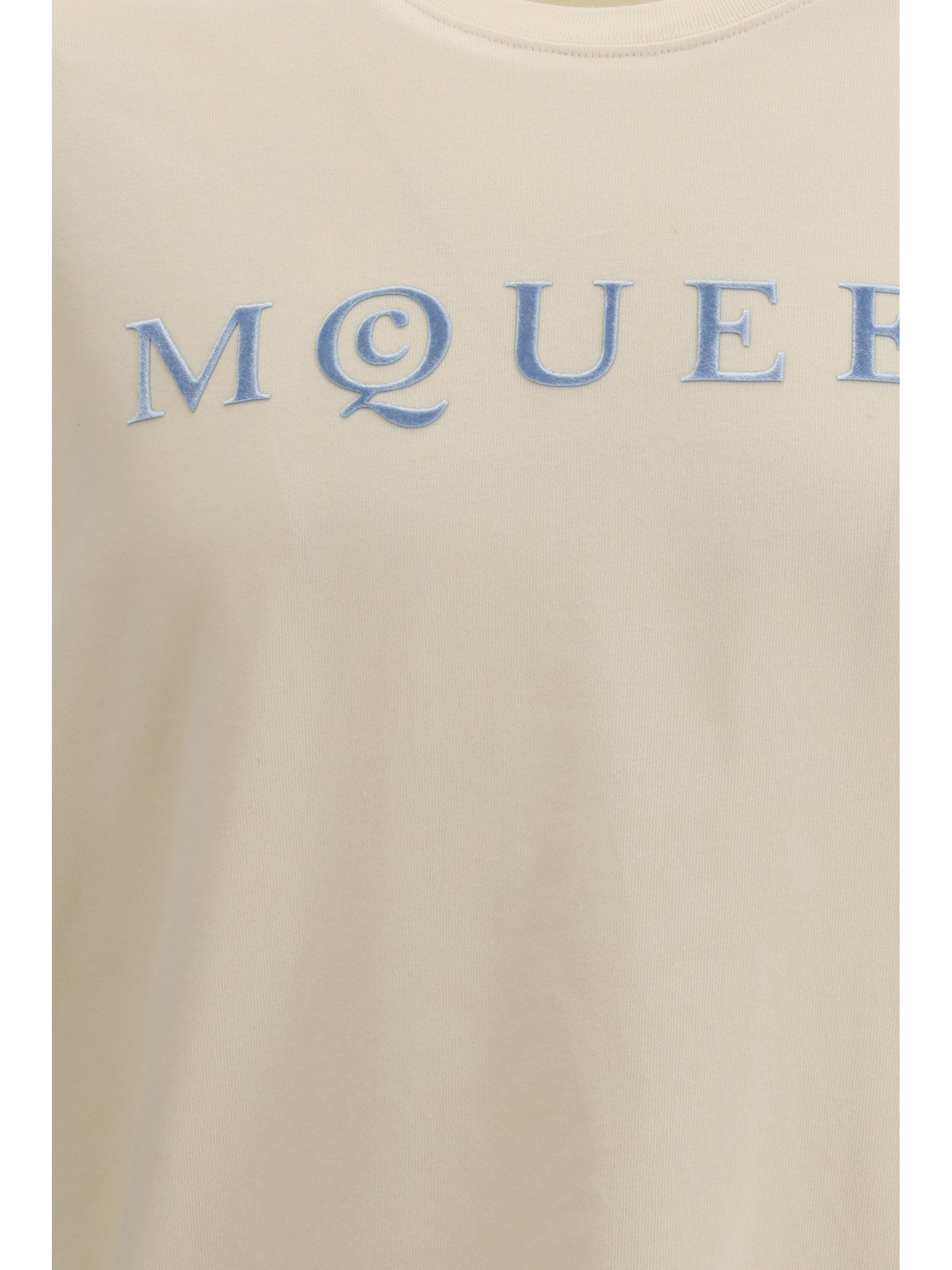 Alexander Mcqueen Men Cotton T-Shirt With A Flocked Logo Printed ALEXANDER MCQUEEN