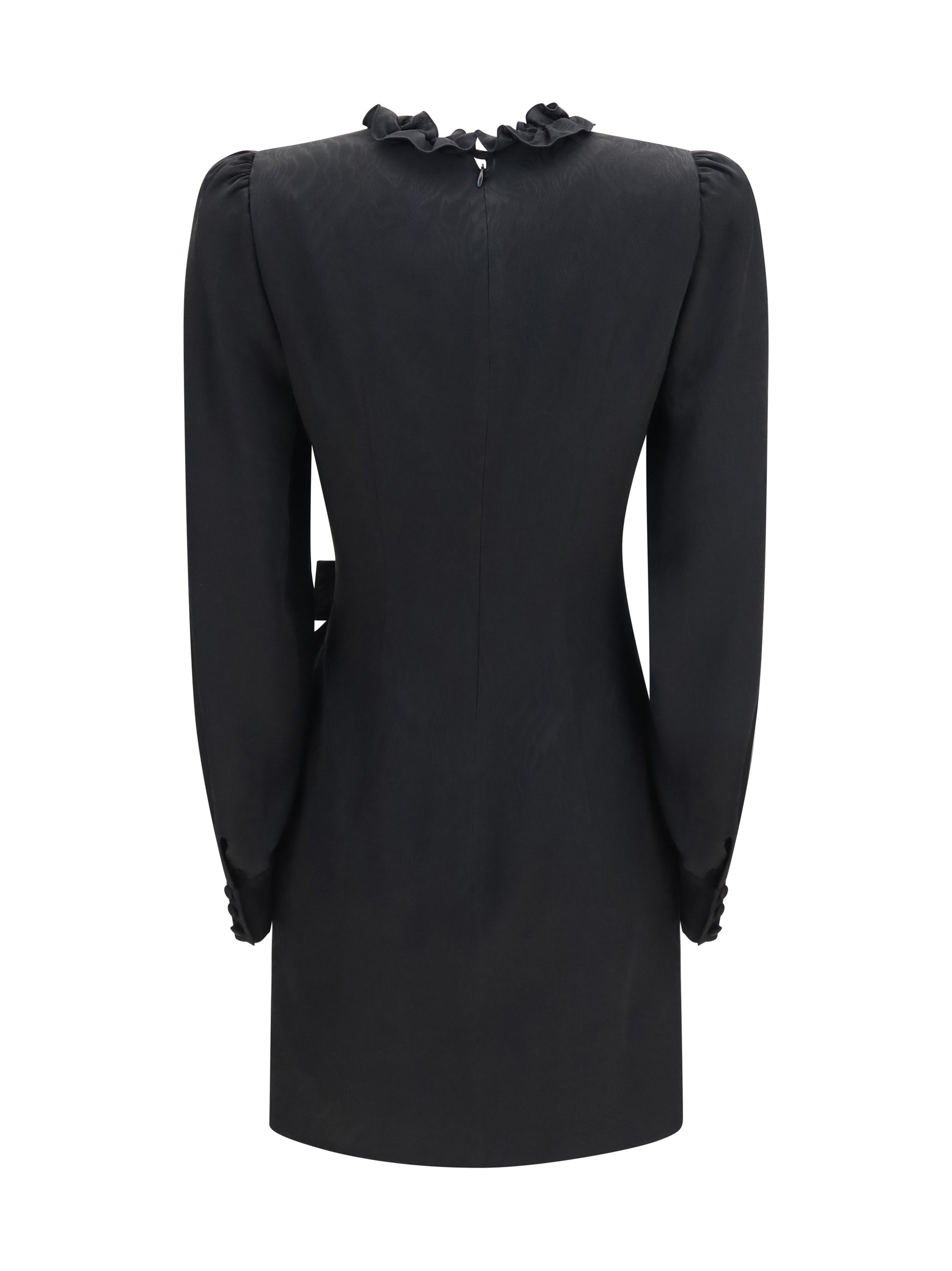 Alessandra Rich Women Silk Jacquard Mini Dress With Ruffles ALESSANDRA RICH