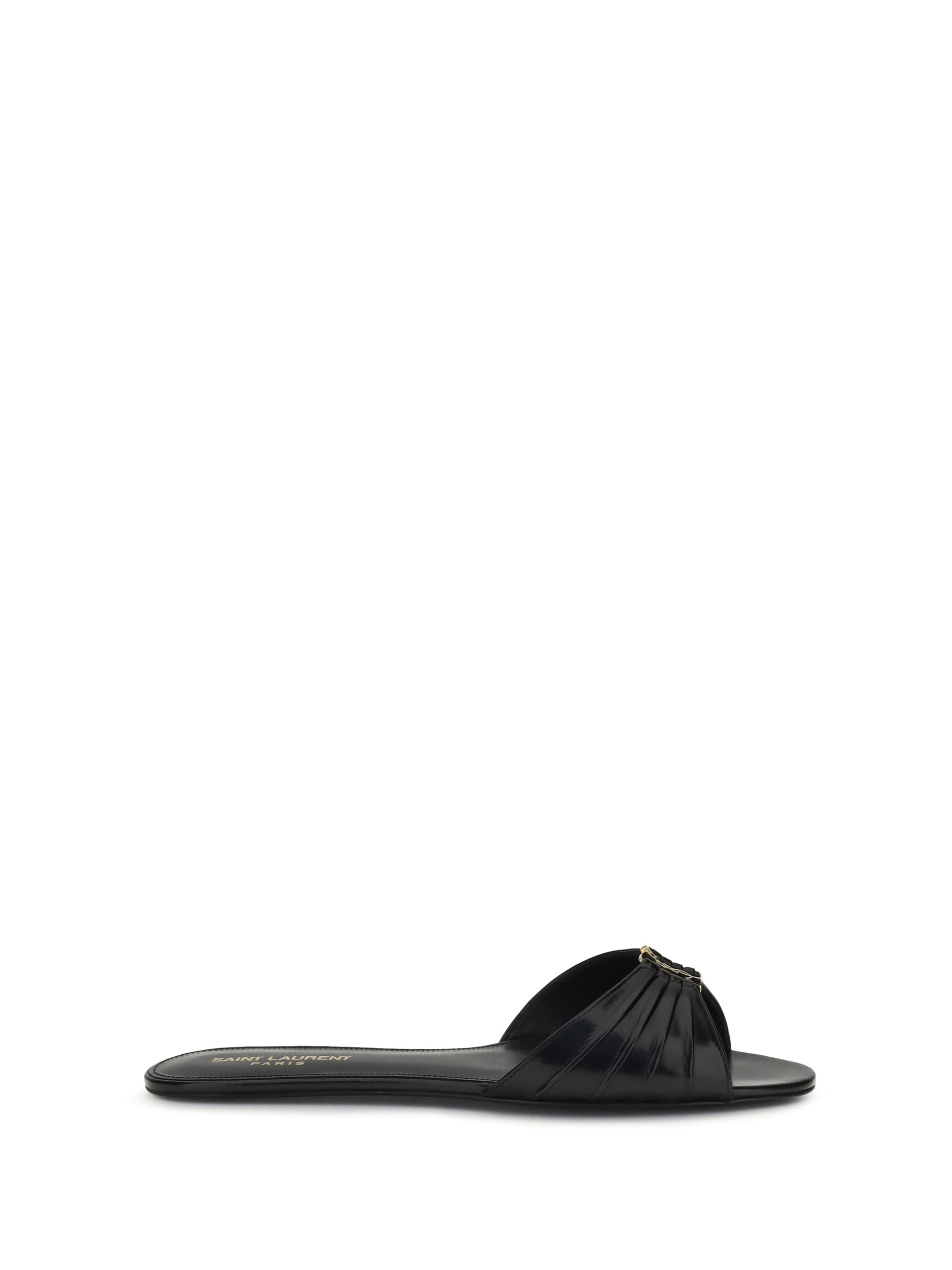 Saint Laurent Women Babylone Leather Sandals SAINT LAURENT