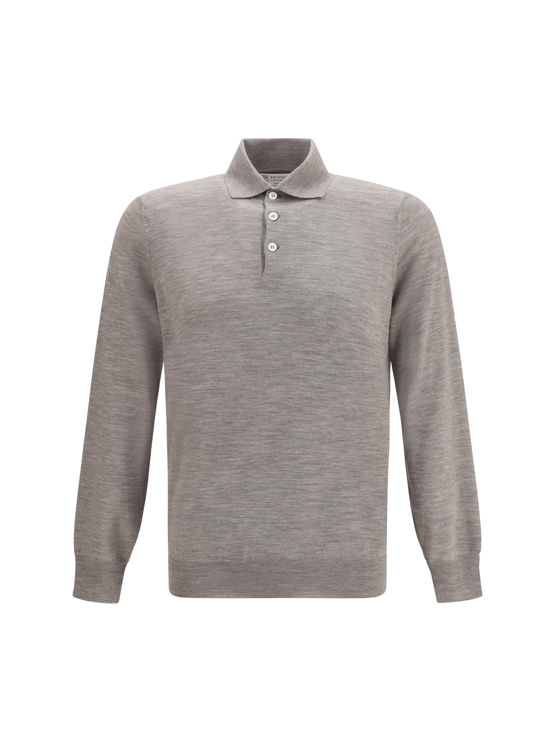 Brunello Cucinelli Men Virgin Wool Polo Sweater BRUNELLO CUCINELLI