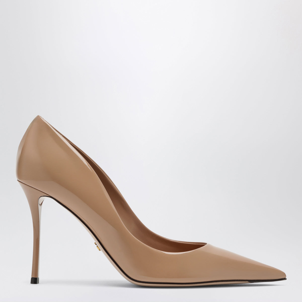 Dolce&Gabbana Dark Beige Patent Leather Pumps Women DOLCE & GABBANA