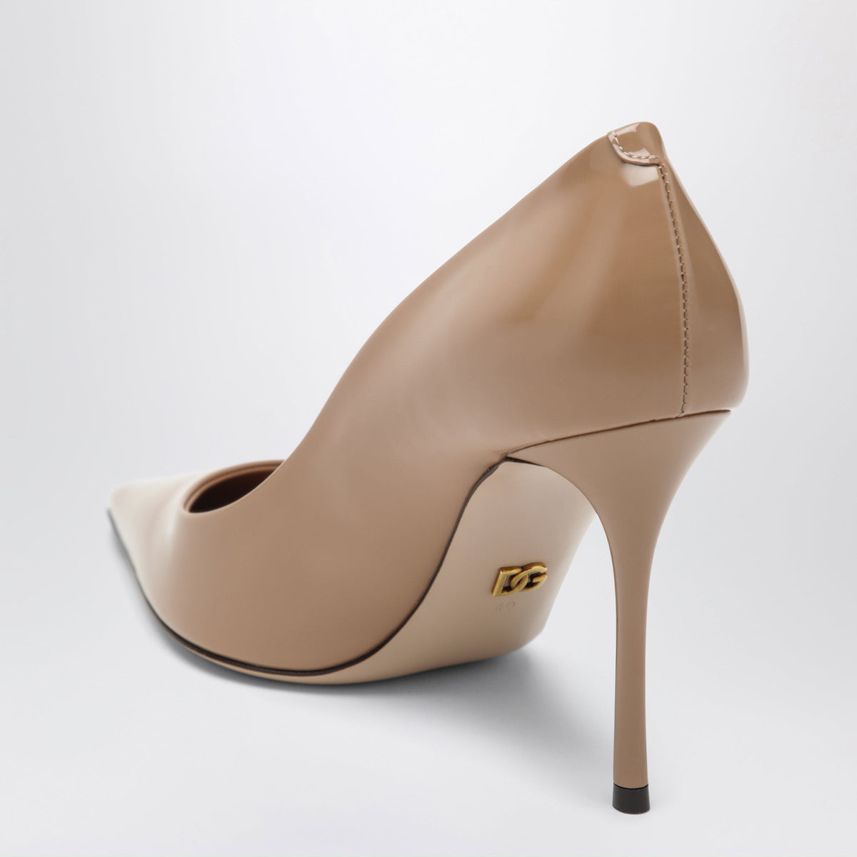 Dolce&Gabbana Dark Beige Patent Leather Pumps Women DOLCE & GABBANA