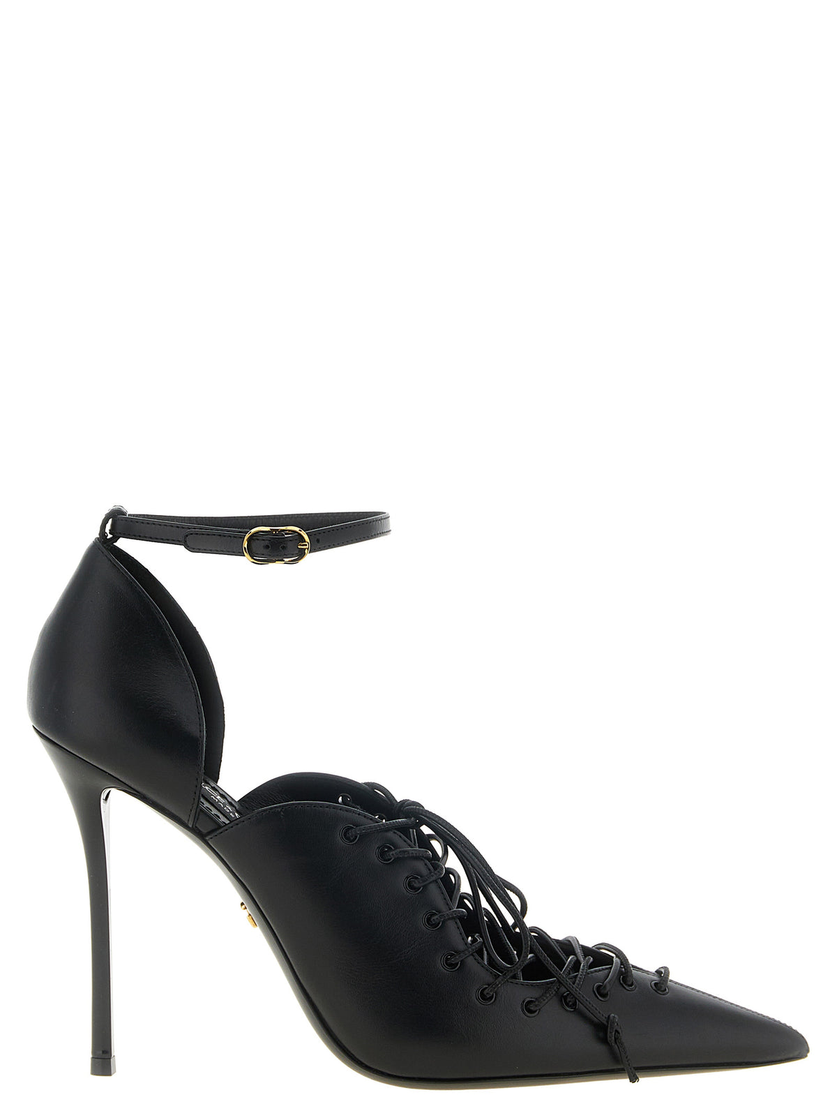 Dolce&Gabbana Women Leather Pumps With Lace-Up DOLCE & GABBANA