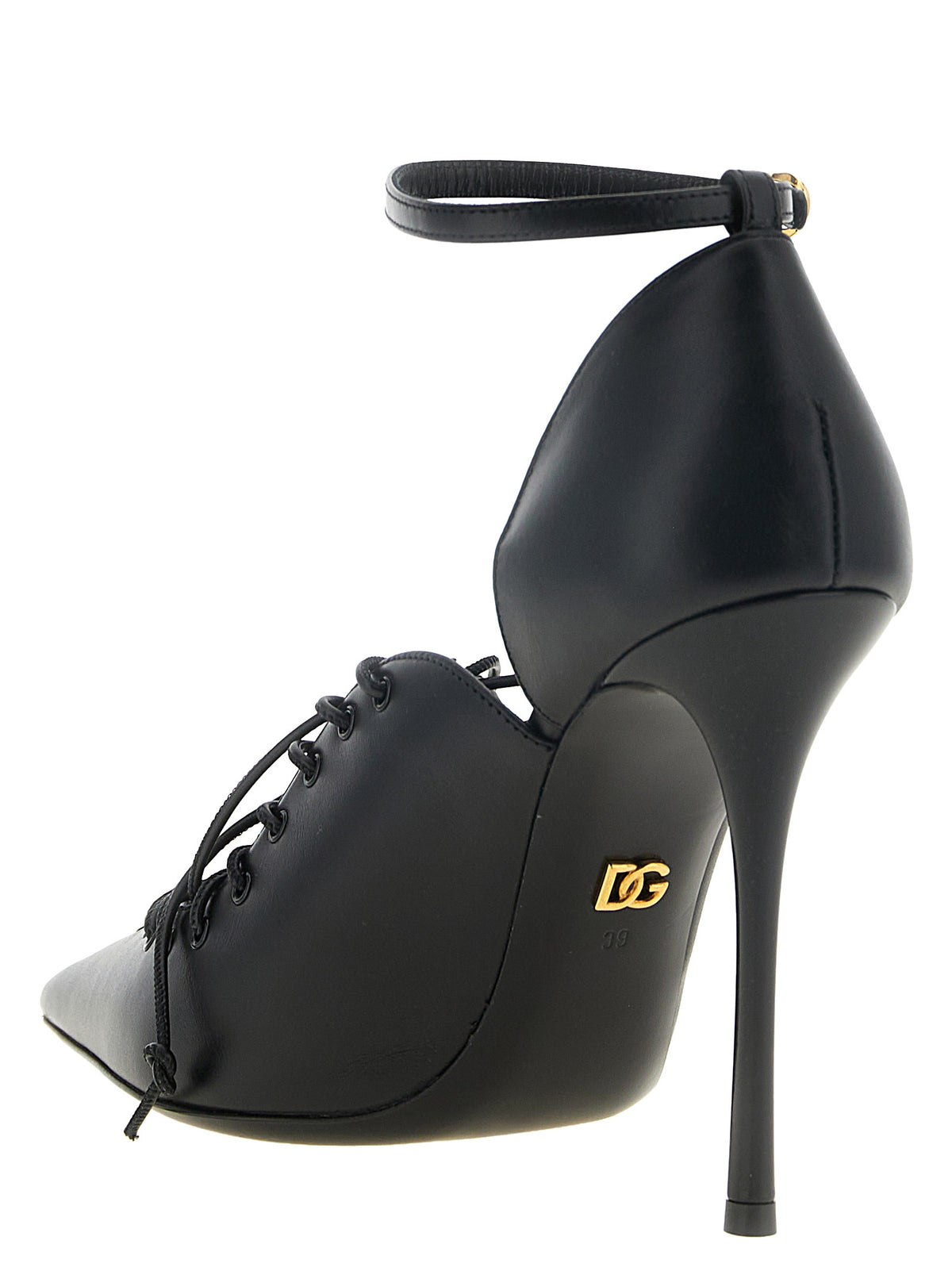 Dolce&Gabbana Women Leather Pumps With Lace-Up DOLCE & GABBANA