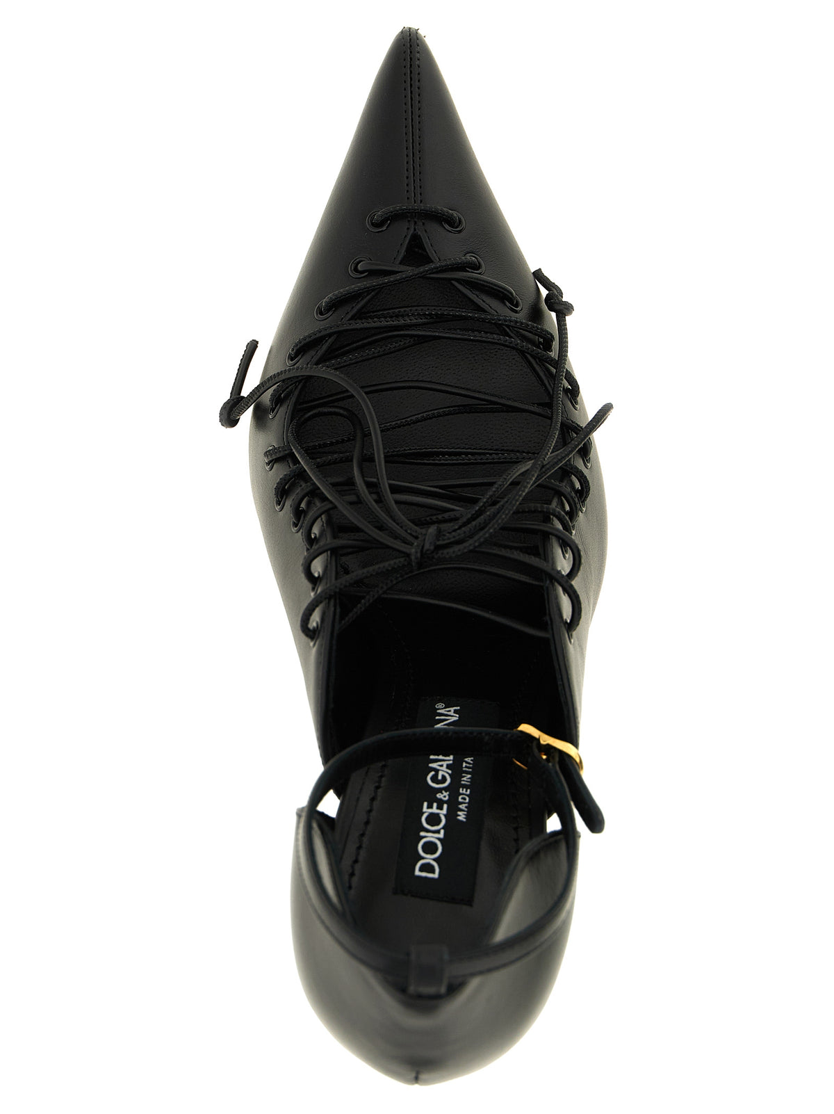 Dolce&Gabbana Women Leather Pumps With Lace-Up DOLCE & GABBANA