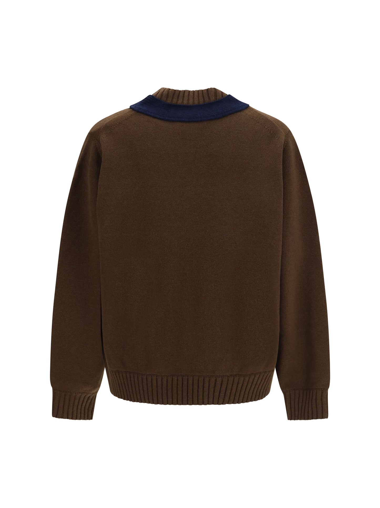 Sacai Men Wool Knit Cardigan With Integrated Scarf SACAI