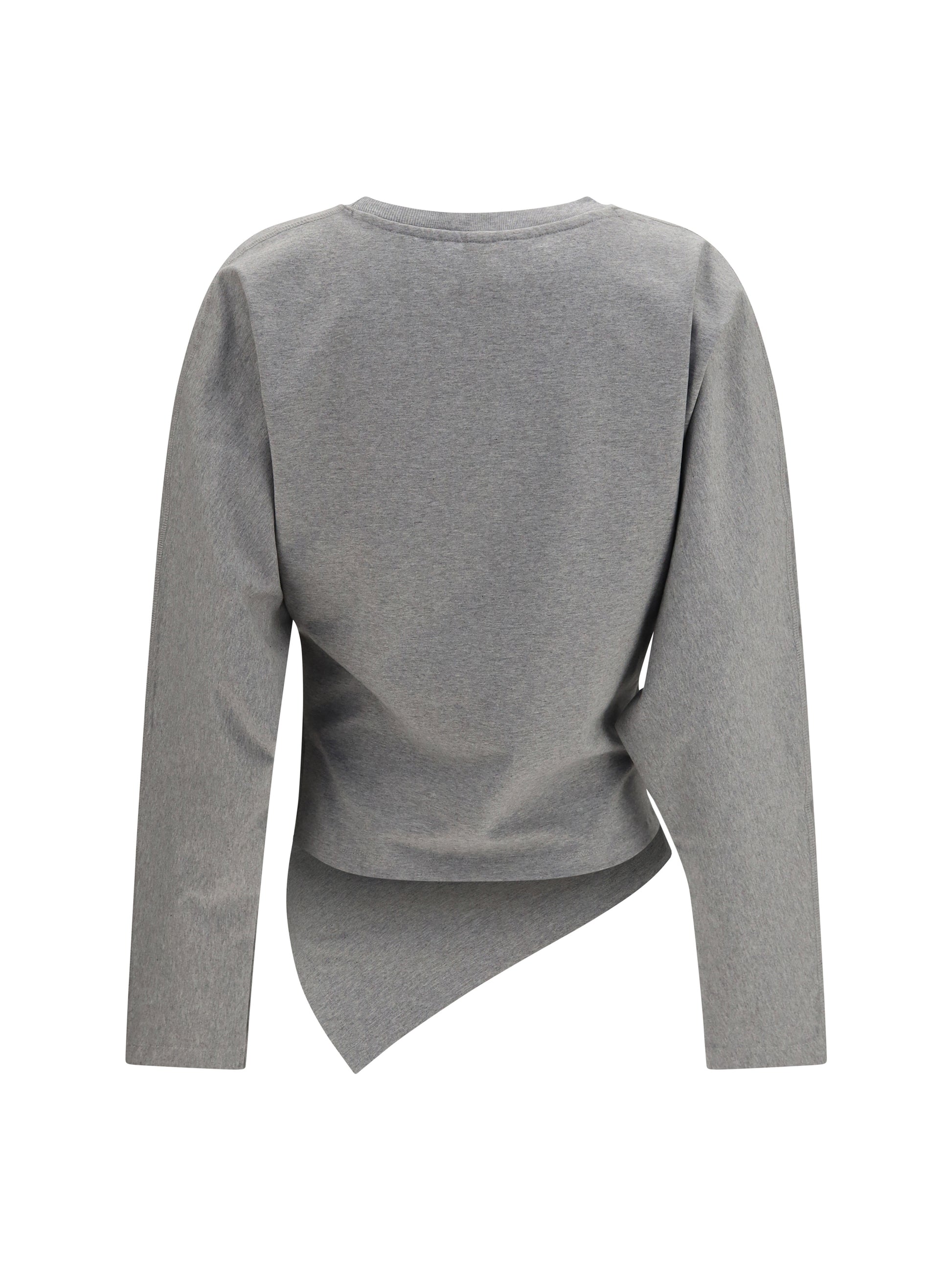 Ganni Women Asymmetric Draped Stretch Cotton Top GANNI