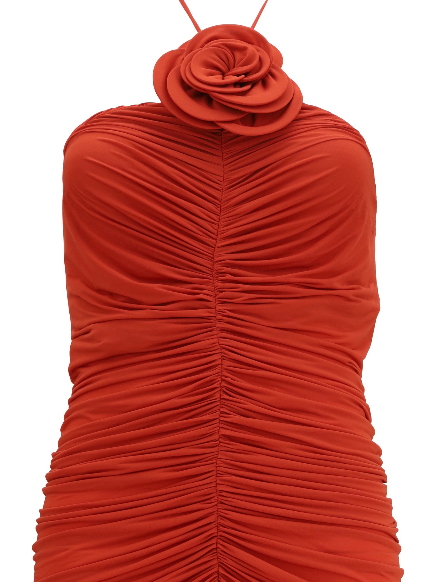 Magda Butrym Women Halterneck Dress With Floral Ruching MAGDA BUTRYM