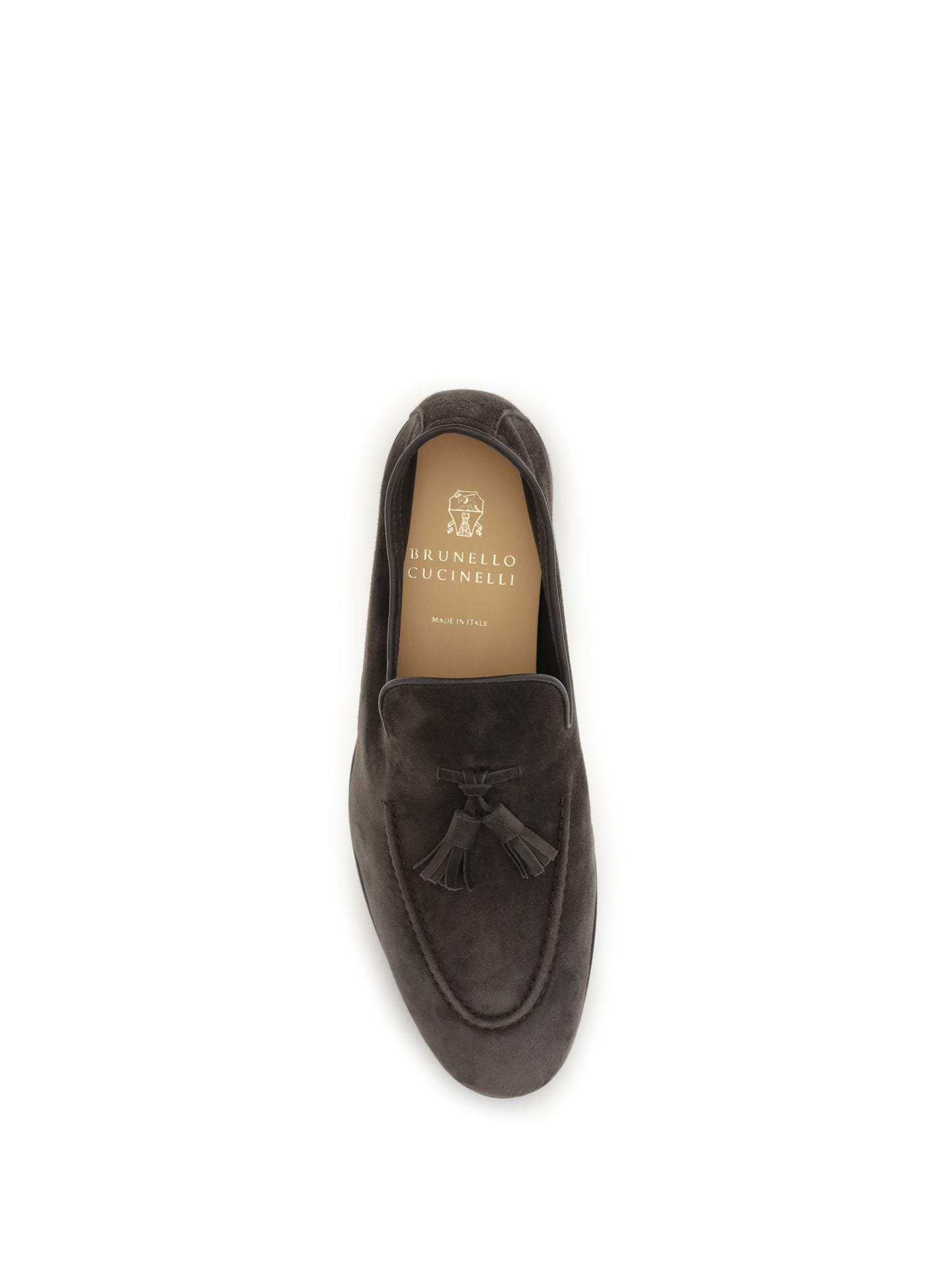 Brunello Cucinelli Men Soft Tassel Loafers In Suede Leather BRUNELLO CUCINELLI