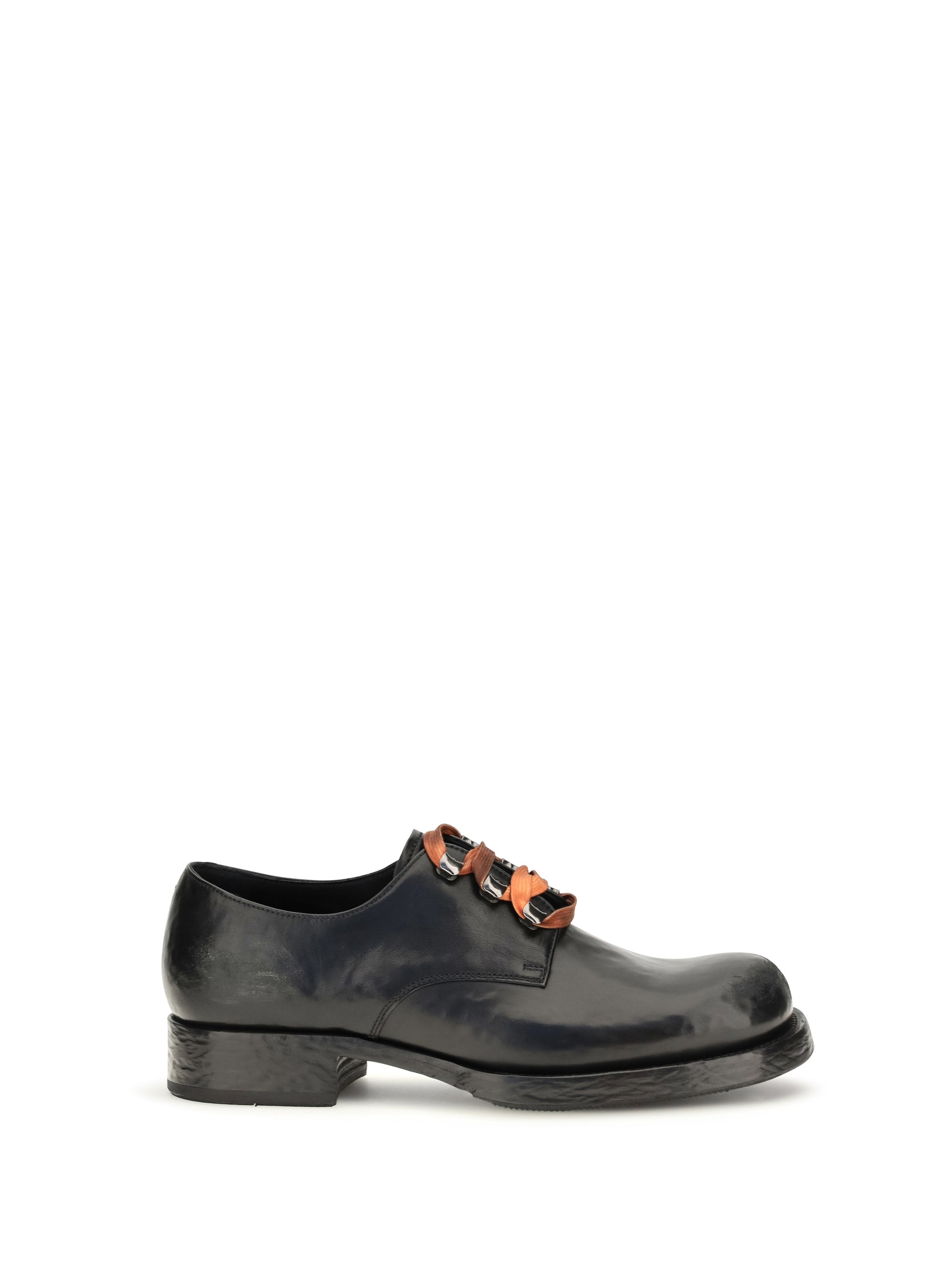 Prada Men Distressed Leather Lace-Up Shoes PRADA