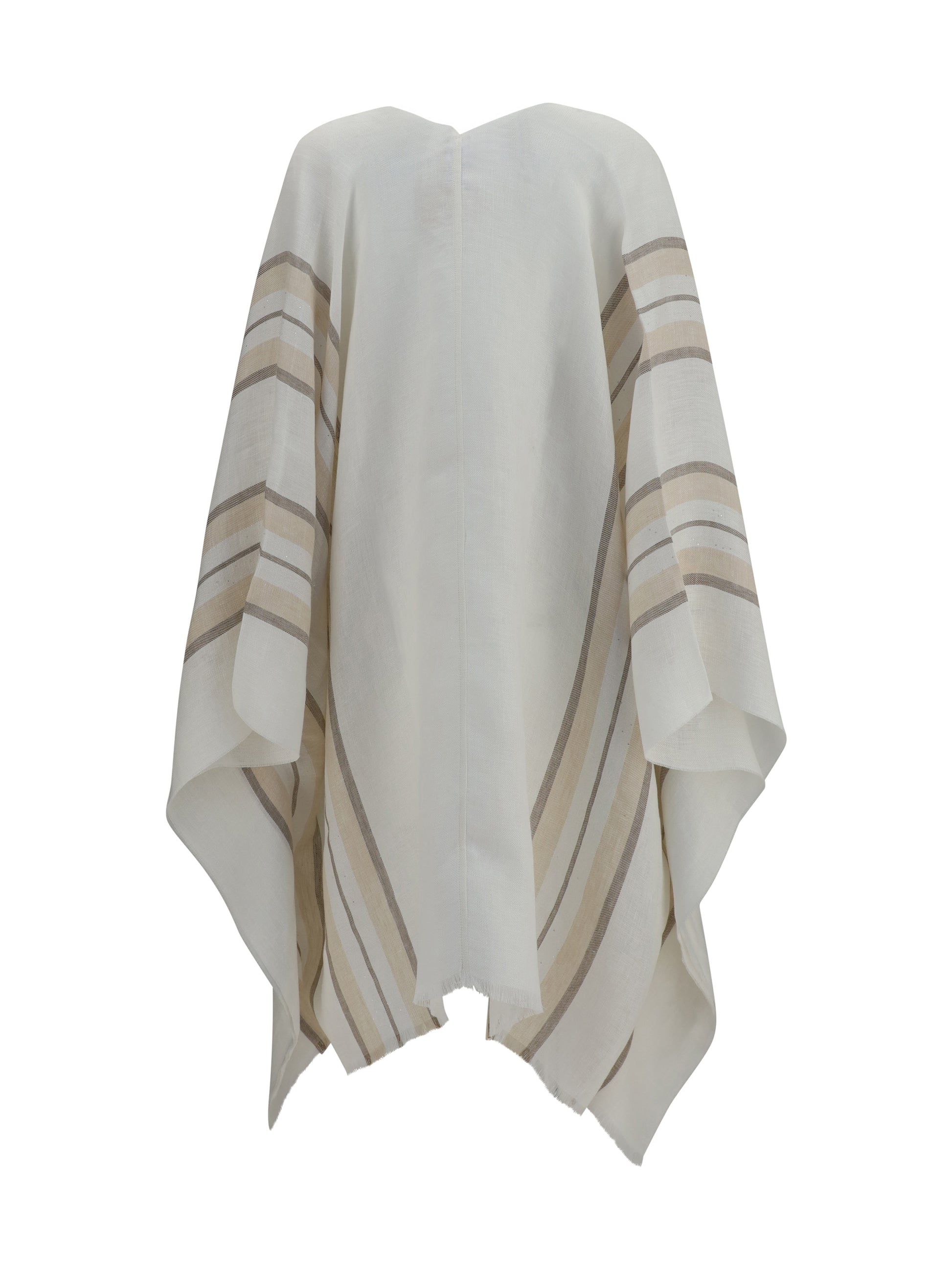 Brunello Cucinelli Women Open Poncho In Linen, Cashmere And Silk Blend BRUNELLO CUCINELLI