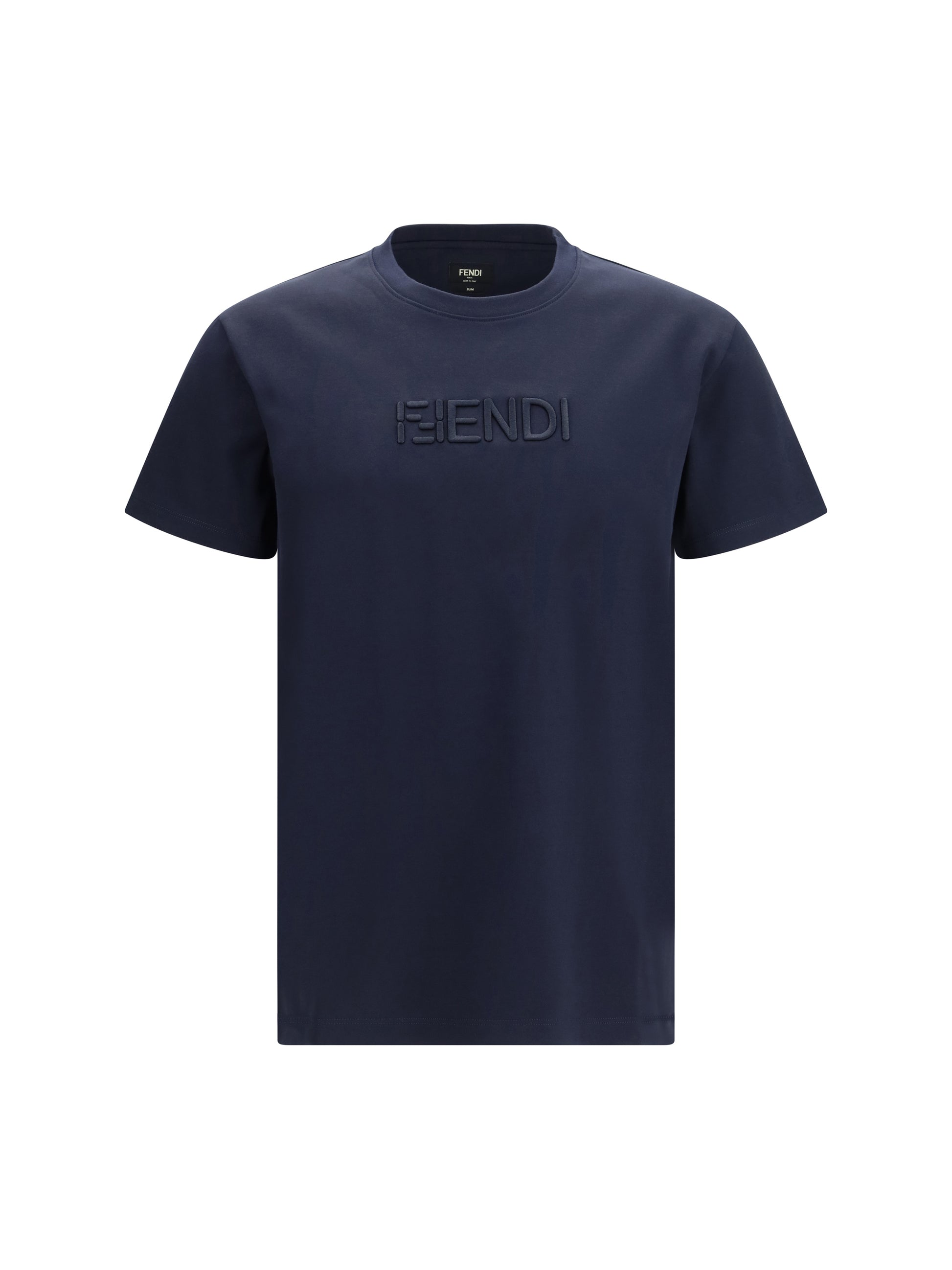 Fendi Men Cotton T-Shirt With Embroidered Logo FENDI