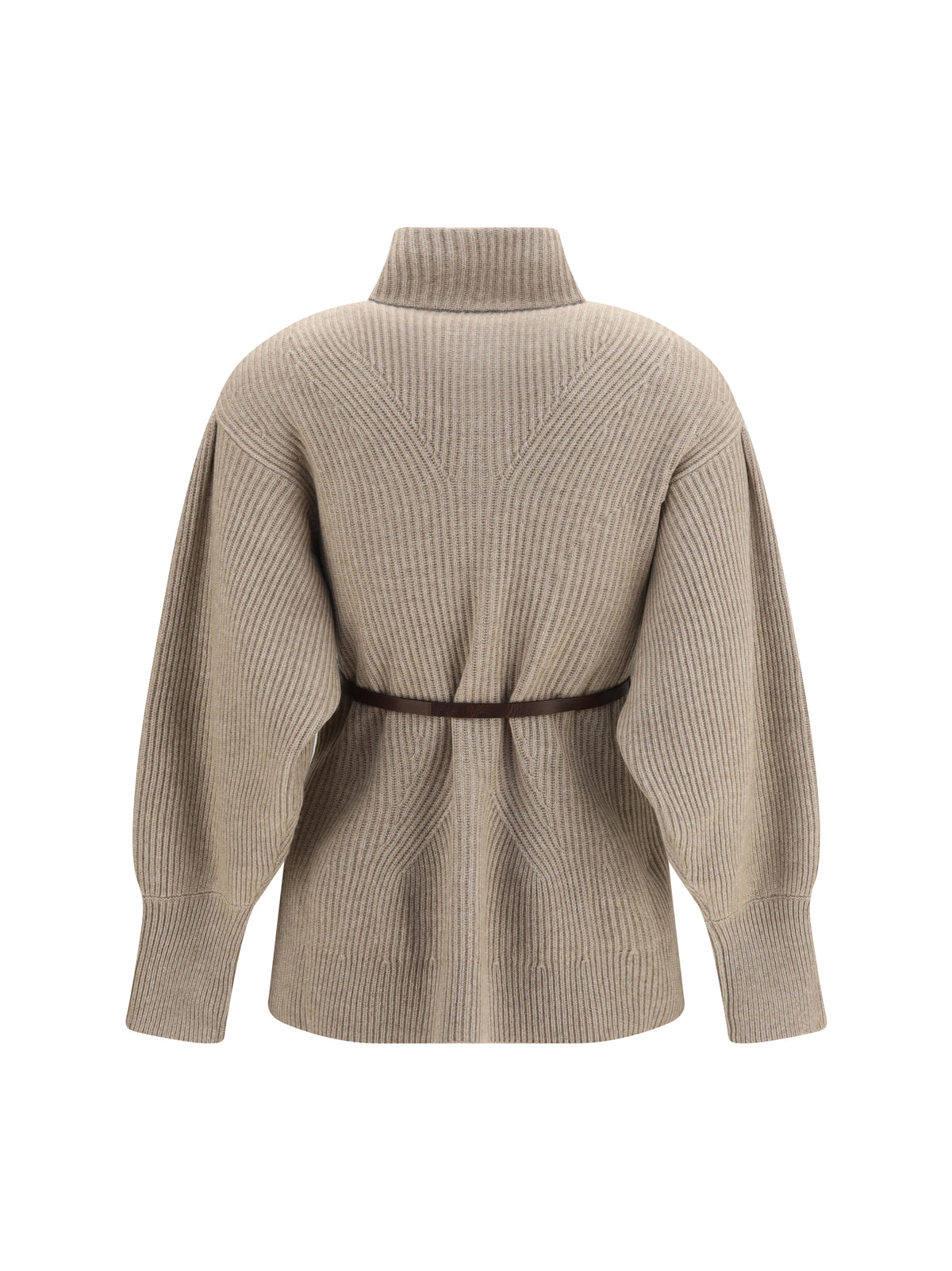 Brunello Cucinelli Women High Neck Cardigan With Belt BRUNELLO CUCINELLI