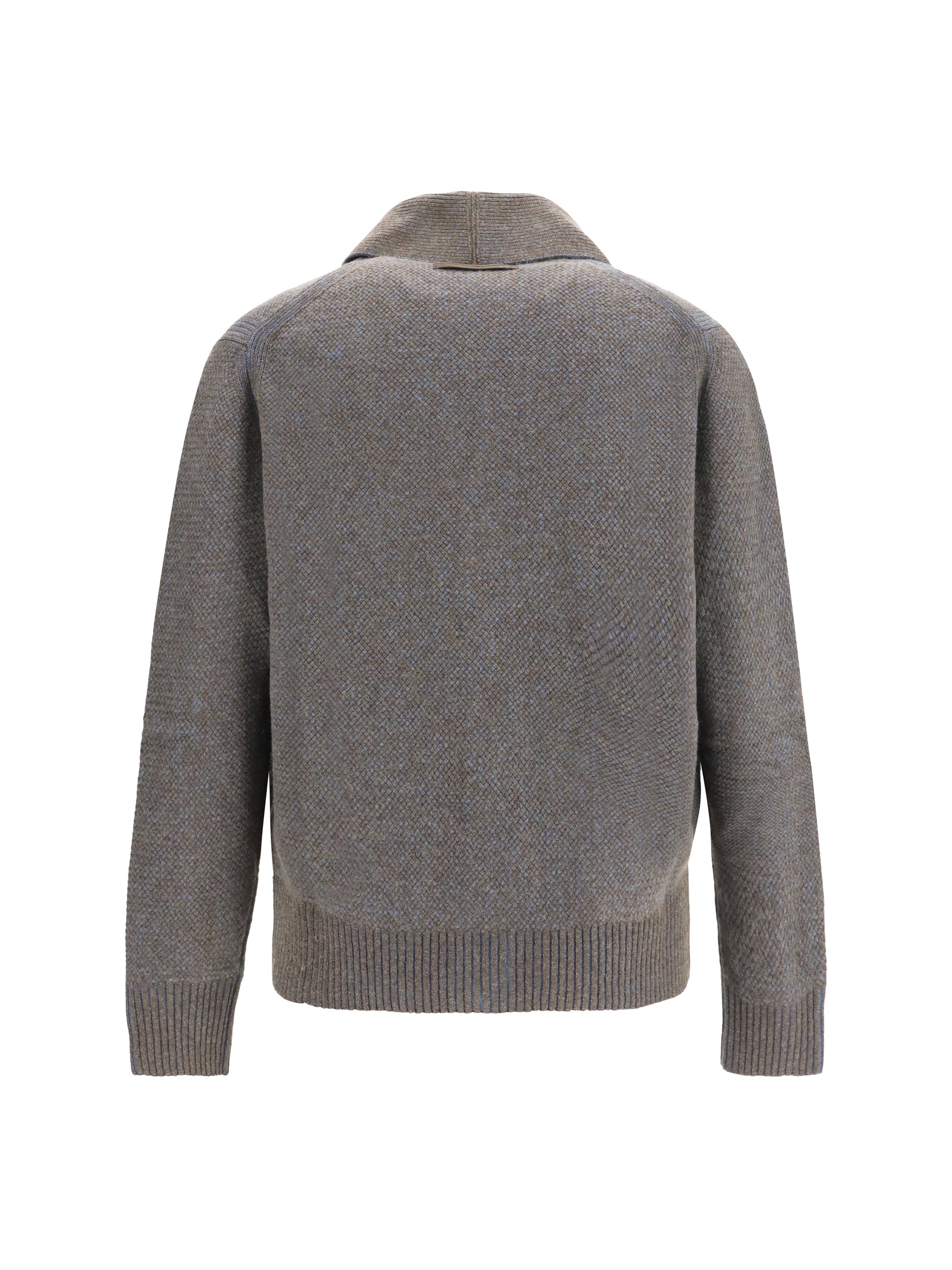 Zegna Men Cashmere And Wool V-Neck Cardigan ZEGNA