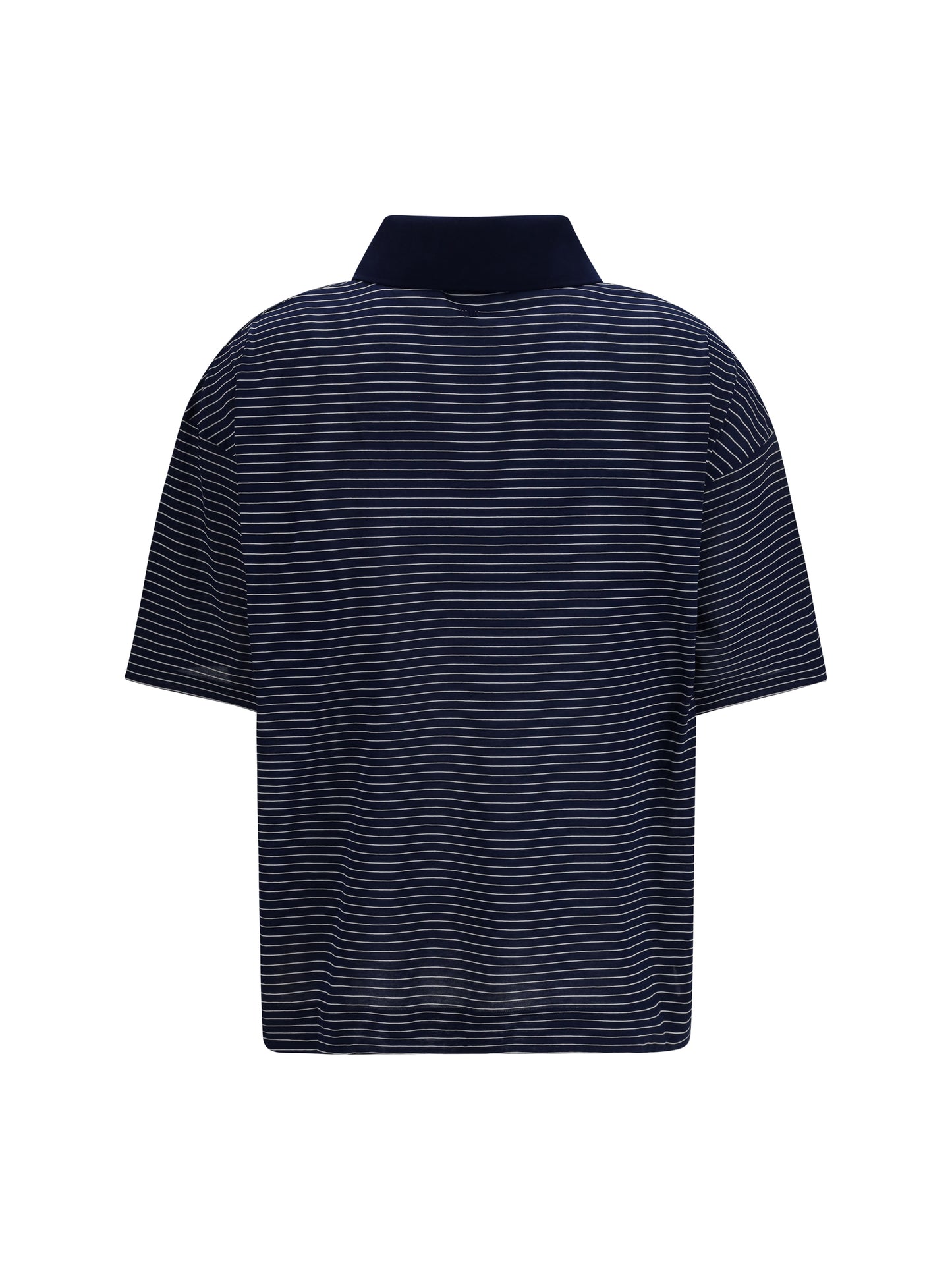 Ami Paris Women Cotton Striped Ami De Coeur Polo AMI PARIS