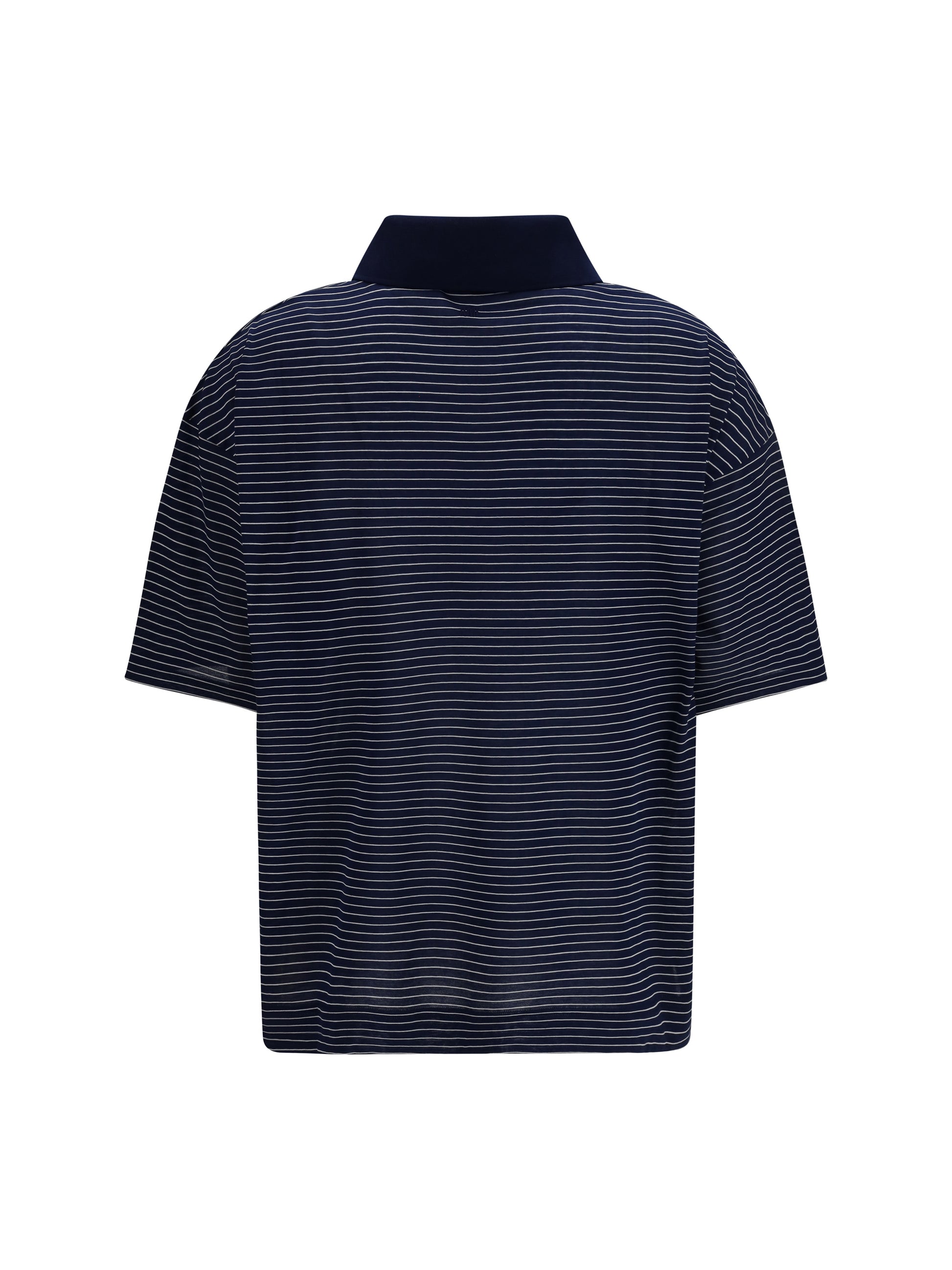 Ami Paris Women Cotton Striped Ami De Coeur Polo AMI PARIS