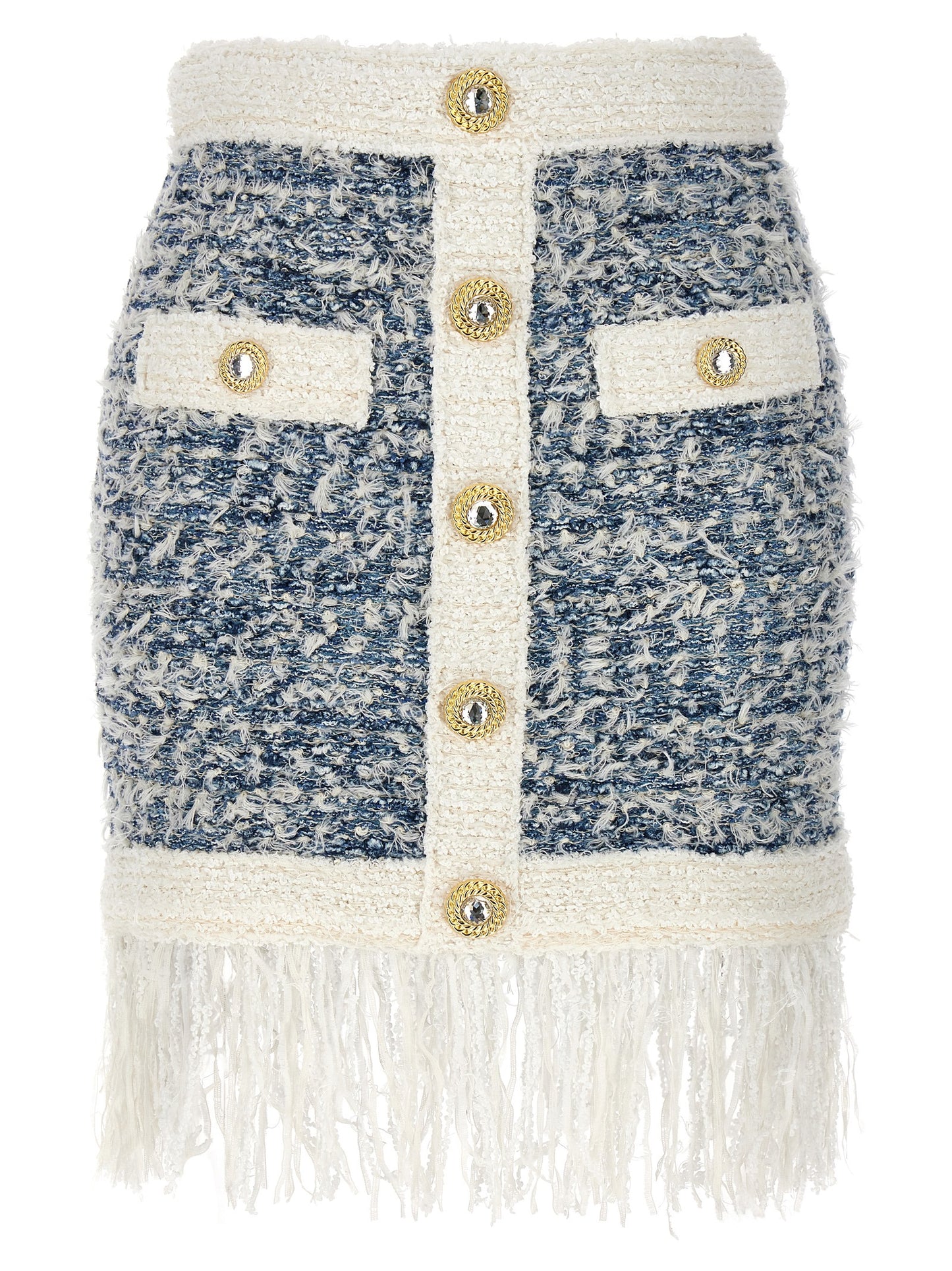 Balmain Women Fringed Tweed Skirt BALMAIN