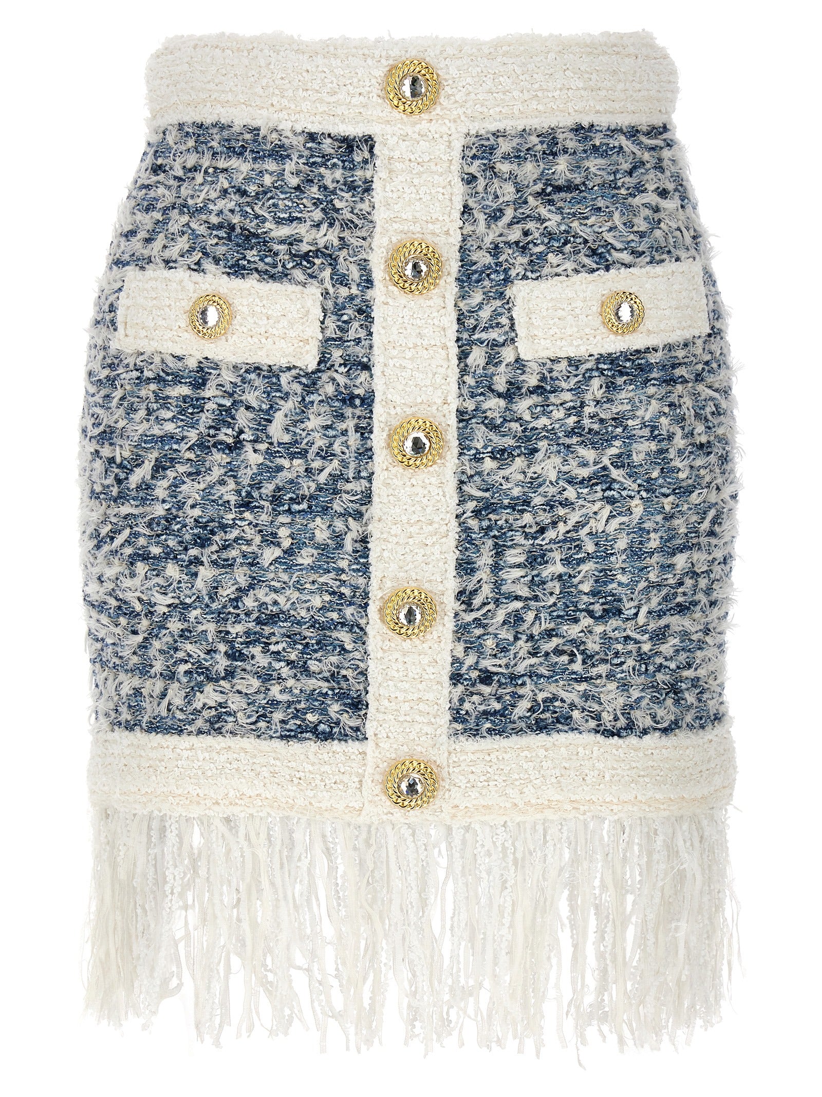 Balmain Women Fringed Tweed Skirt BALMAIN
