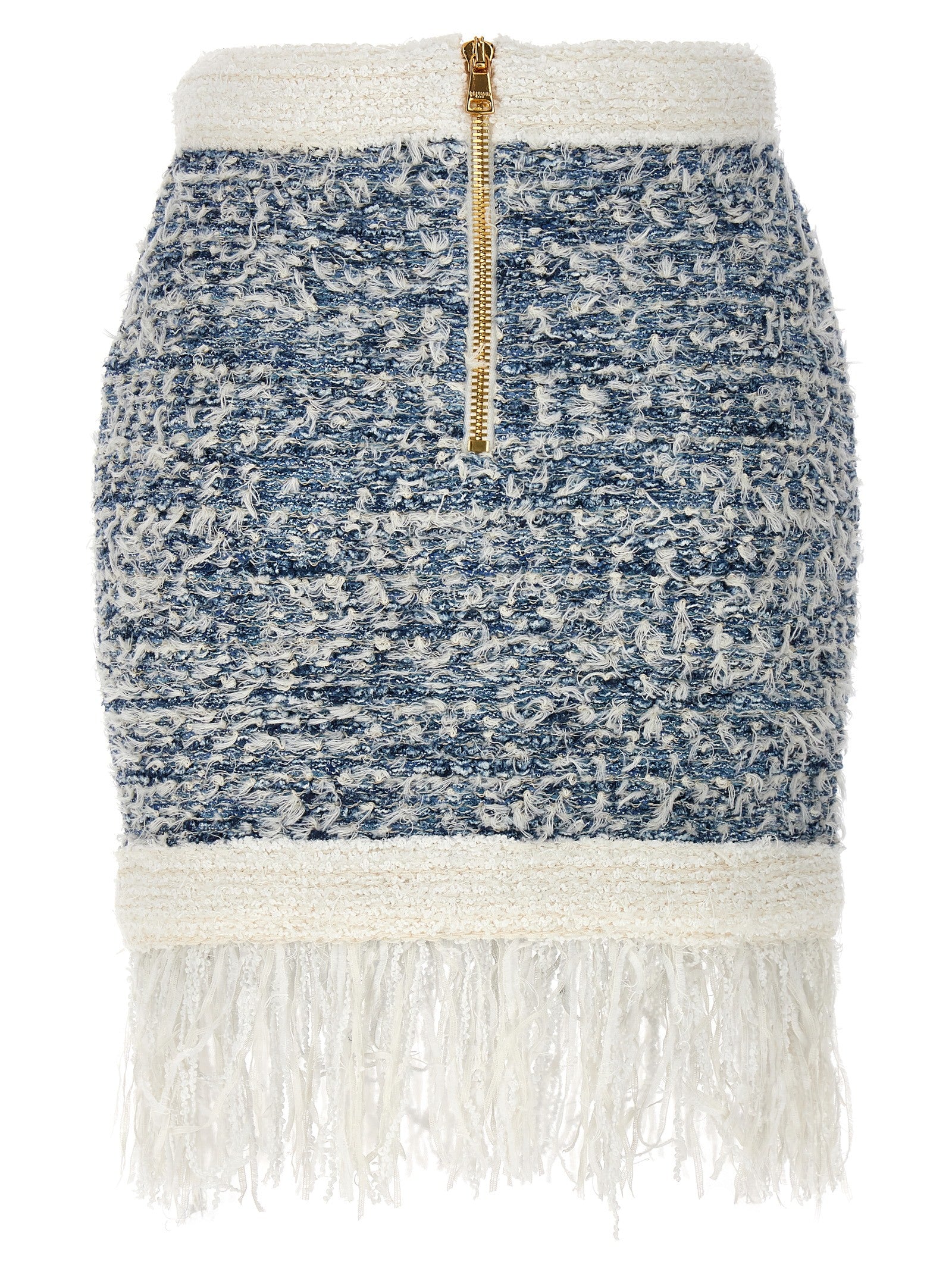 Balmain Women Fringed Tweed Skirt BALMAIN